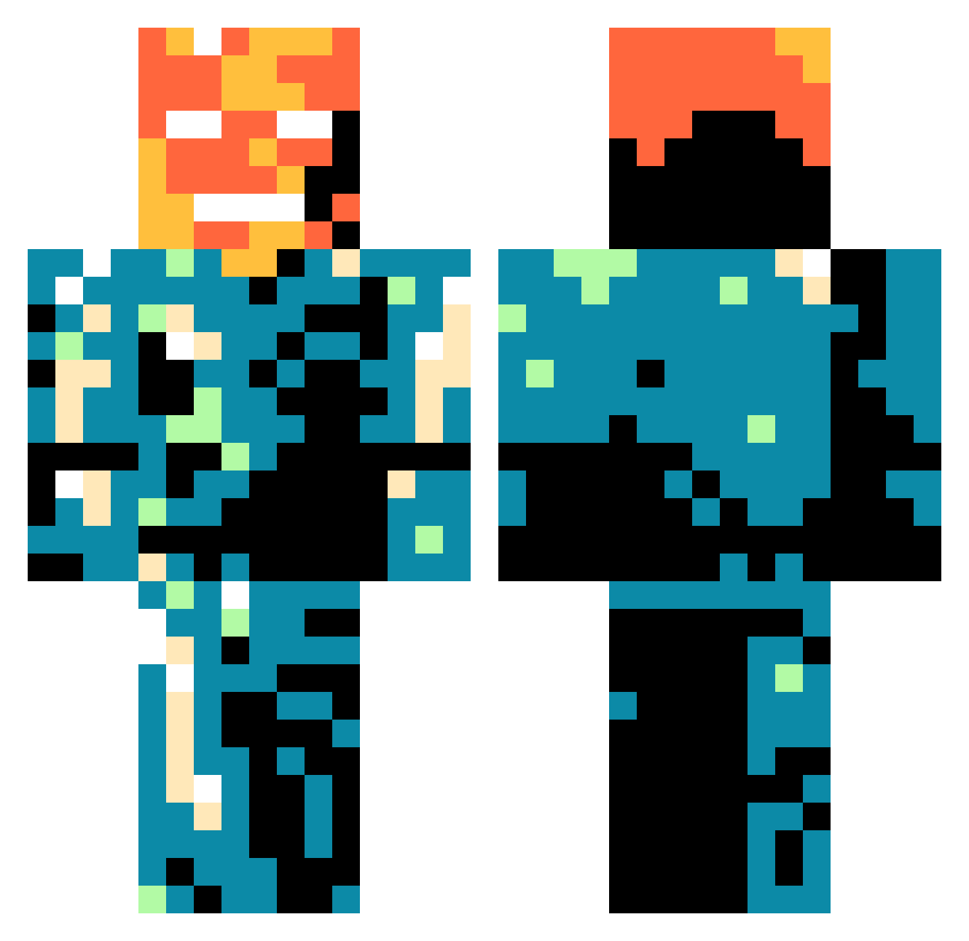 gumblemutt Minecraft skin, front and back view