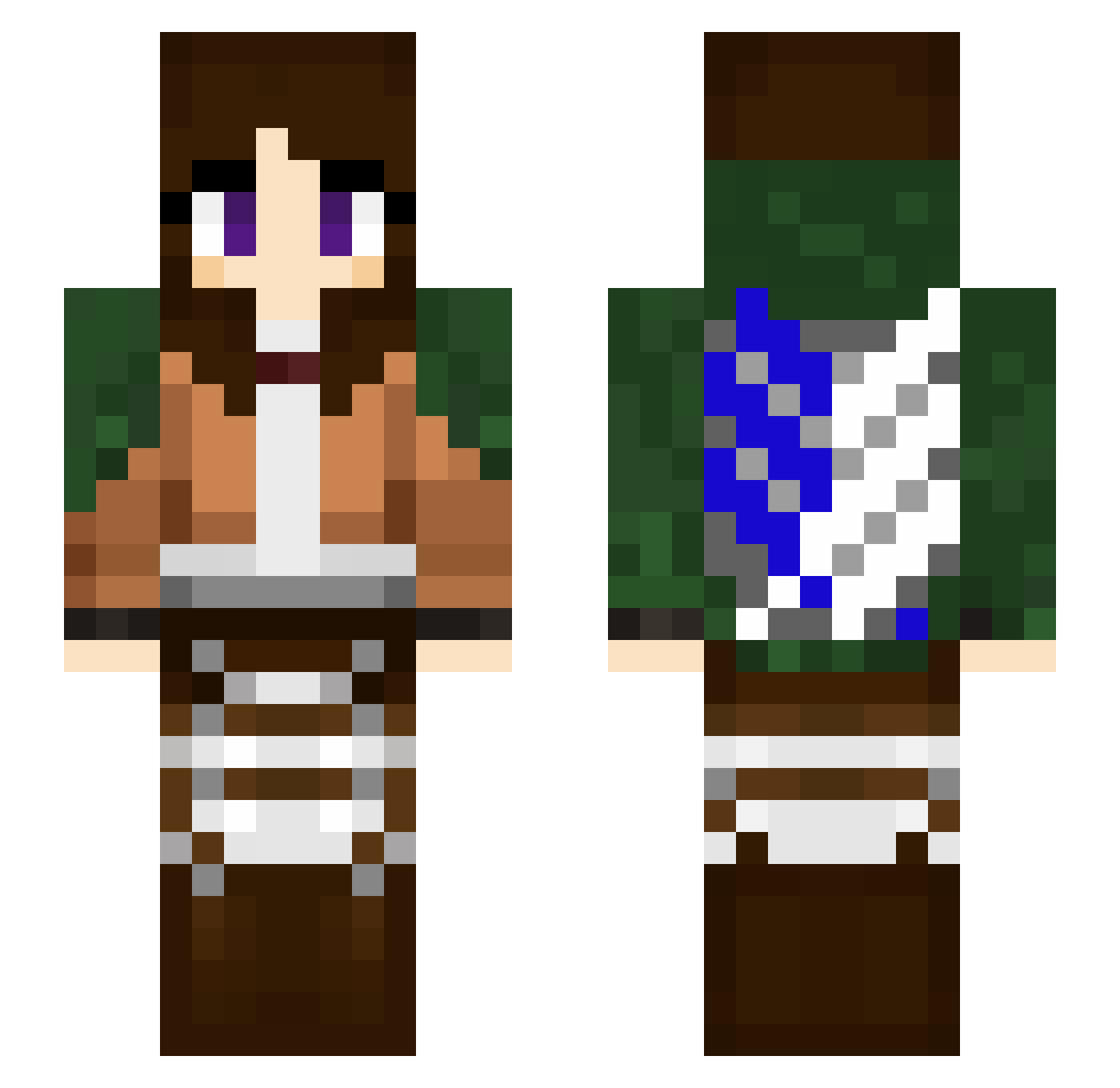 eE_3 Minecraft skin, front and back view