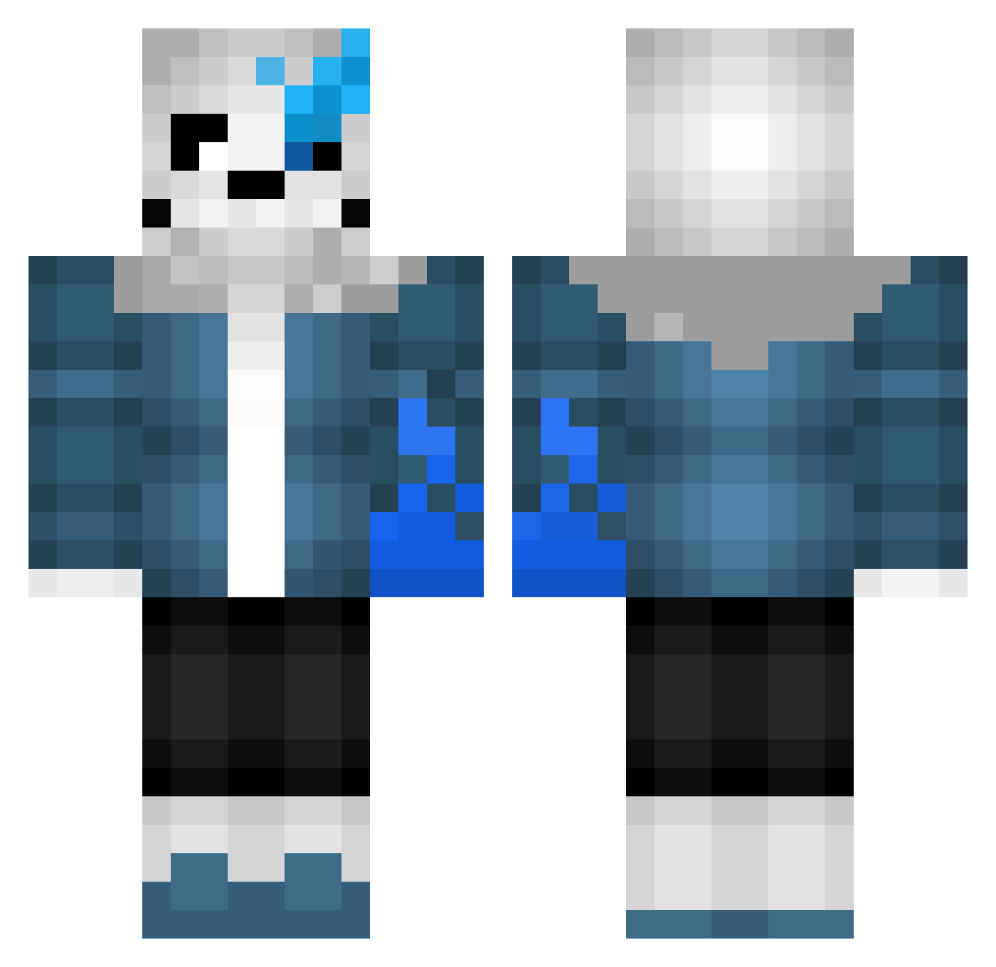 Schlonck Minecraft skin, front and back view