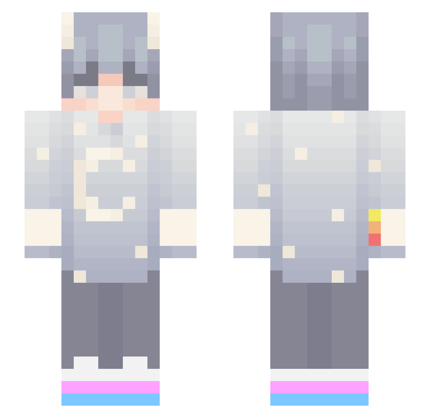 xRqy_ Minecraft skin, front and back view