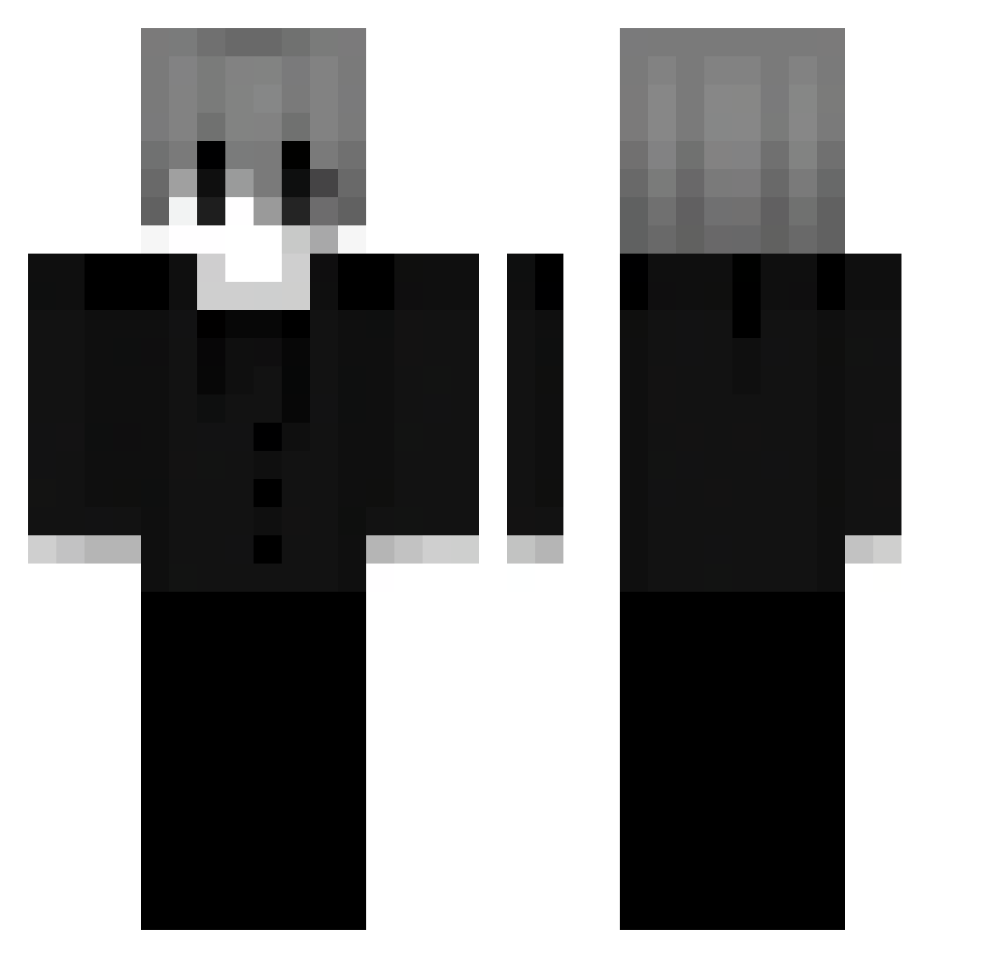 PODPITBLACK1E Minecraft skin, front and back view