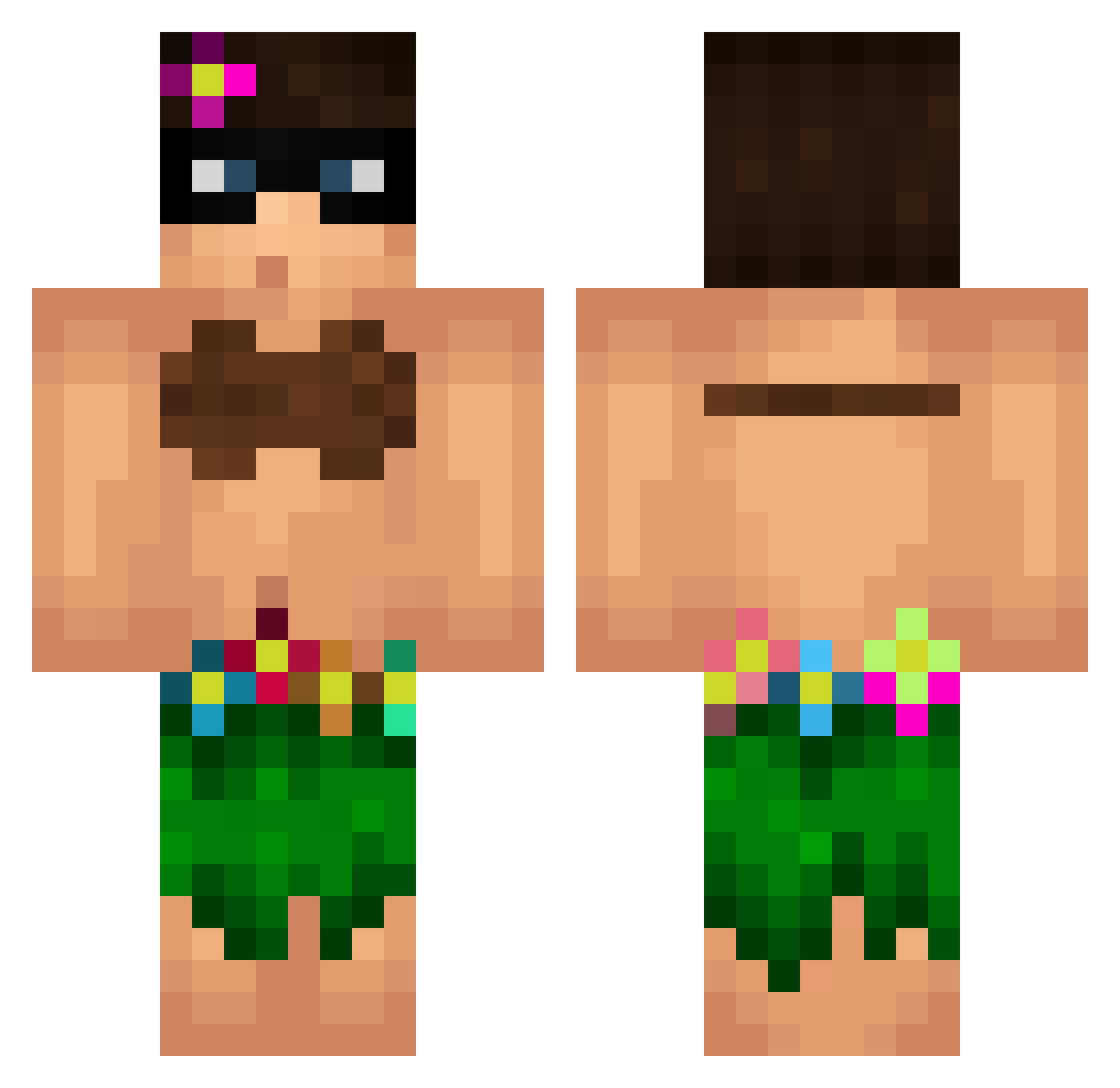 Nicehuahwi Minecraft skin, front and back view
