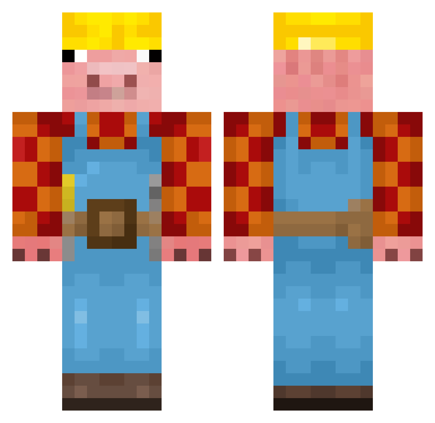 ArsonistBane Minecraft skin, front and back view