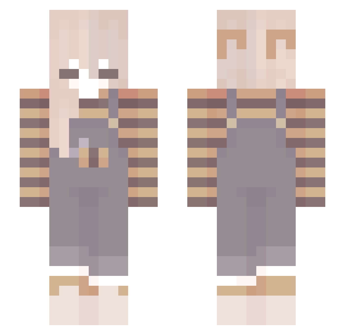 Stanford Minecraft skin, front and back view