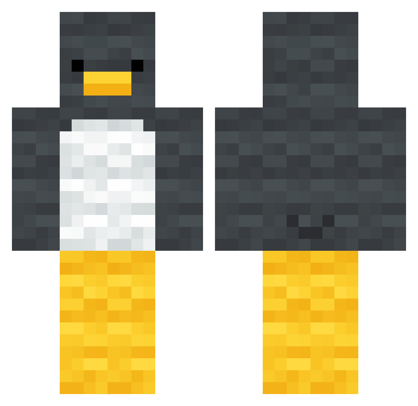 Skyhoot Minecraft skin, front and back view