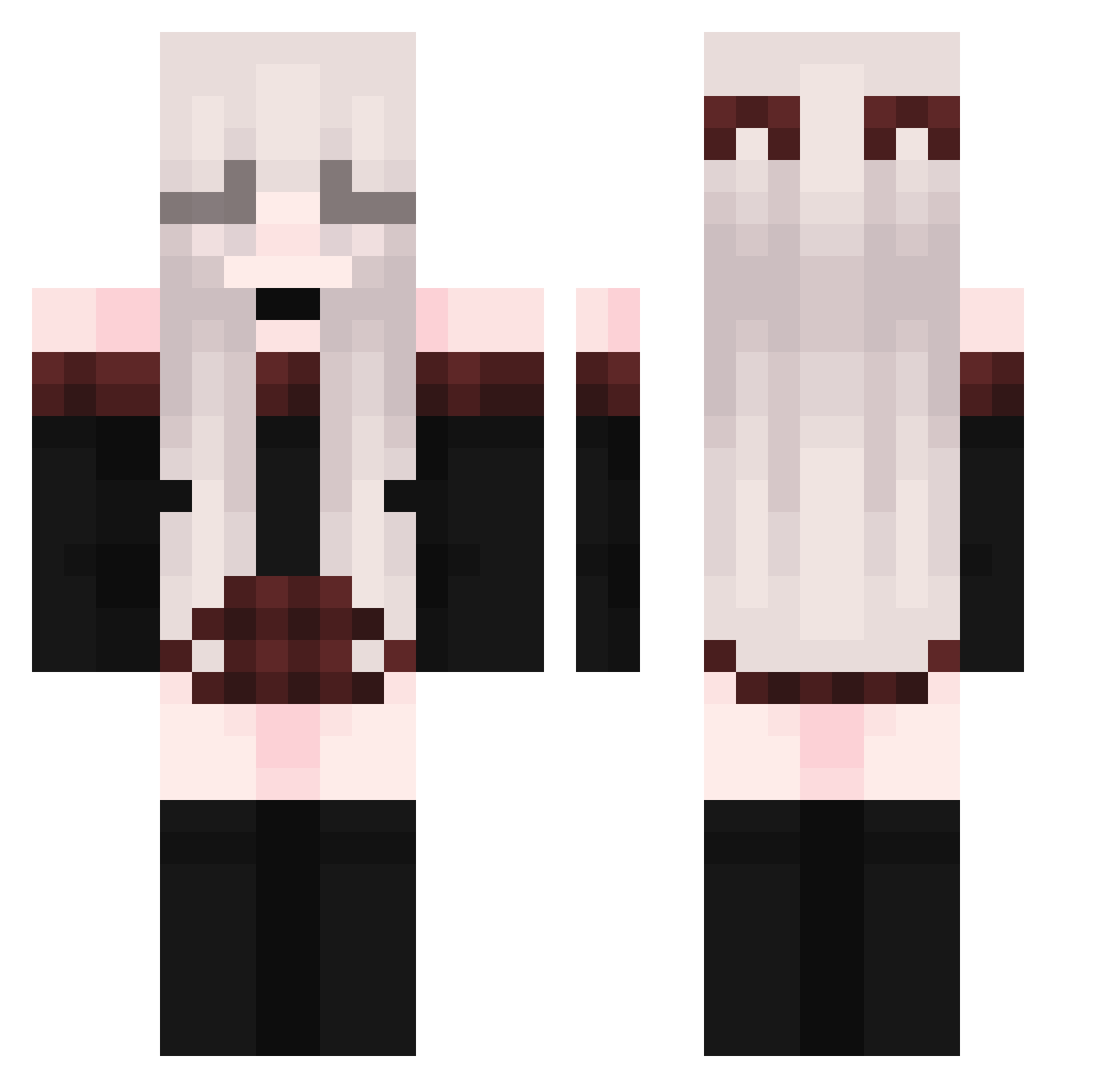 _NightFlower Minecraft skin, front and back view