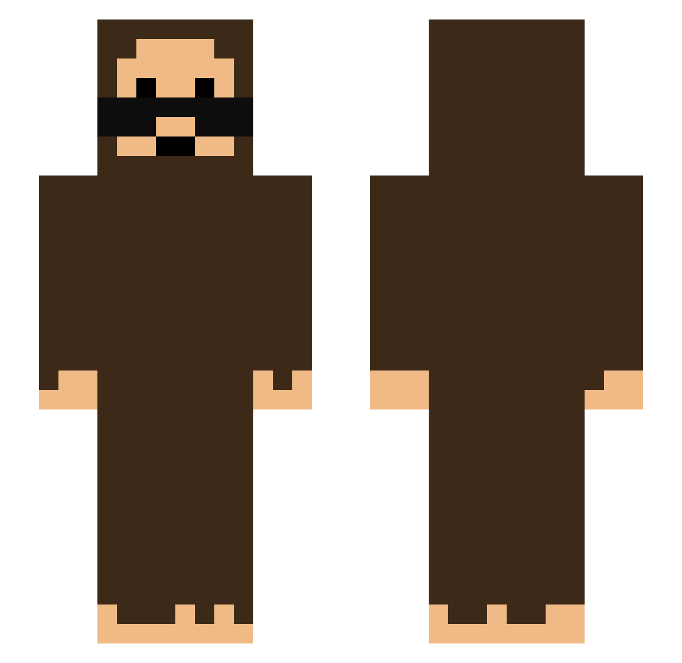 RaKoNeQ Minecraft skin, front and back view