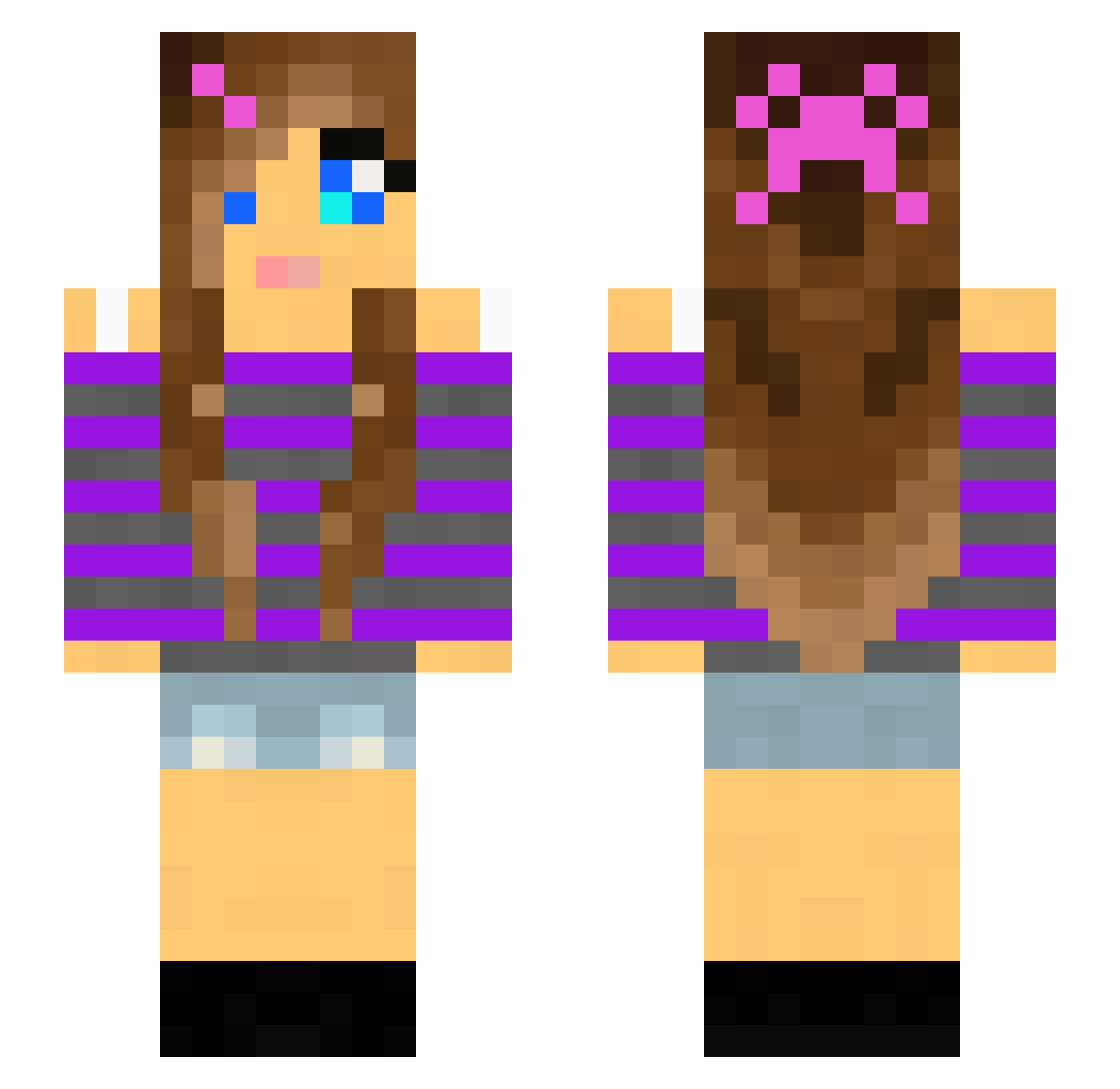 SaphiraMaus Minecraft skin, front and back view