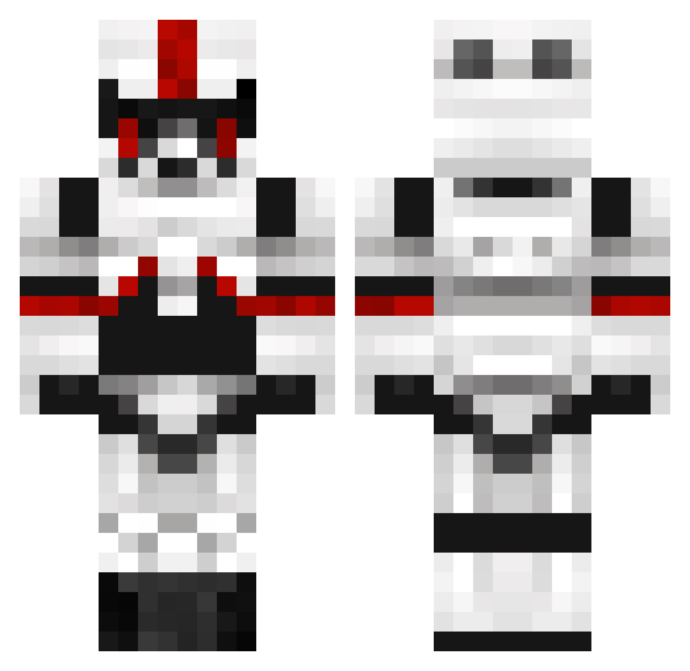 HellaRad Minecraft skin, front and back view