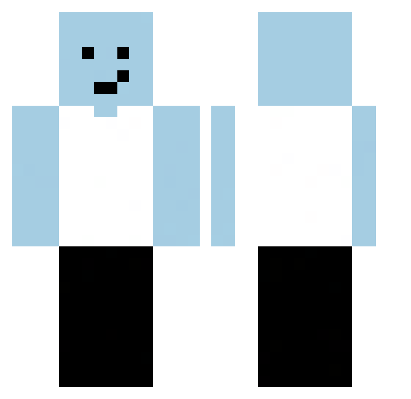 lotcotton Minecraft skin, front and back view
