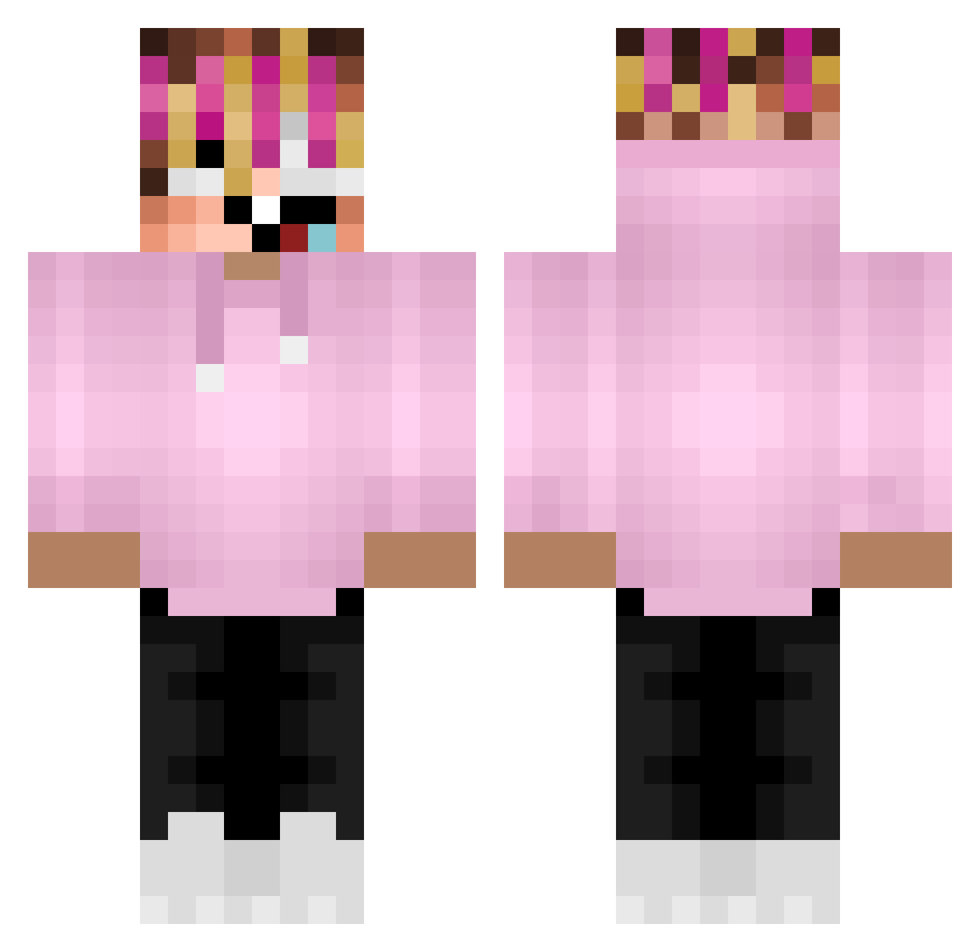Tobyxn Minecraft skin, front and back view