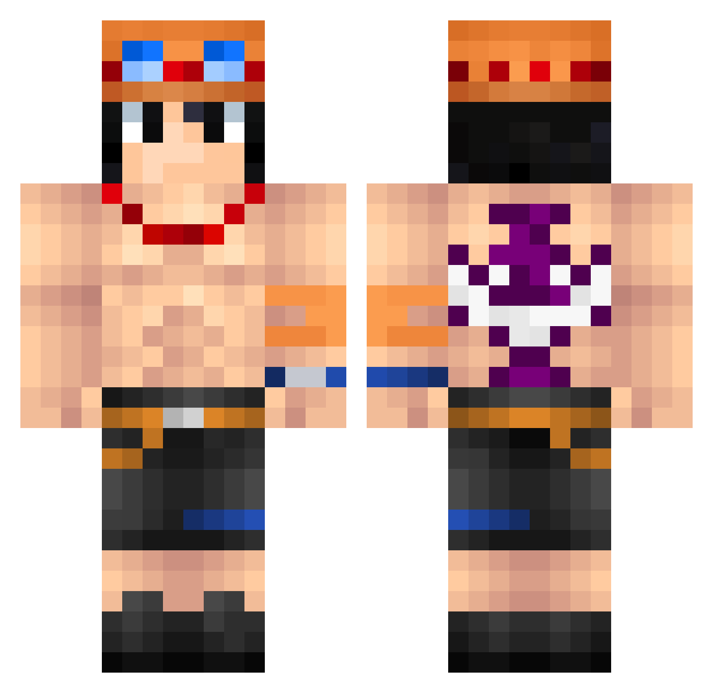 Jezekiel Minecraft skin, front and back view