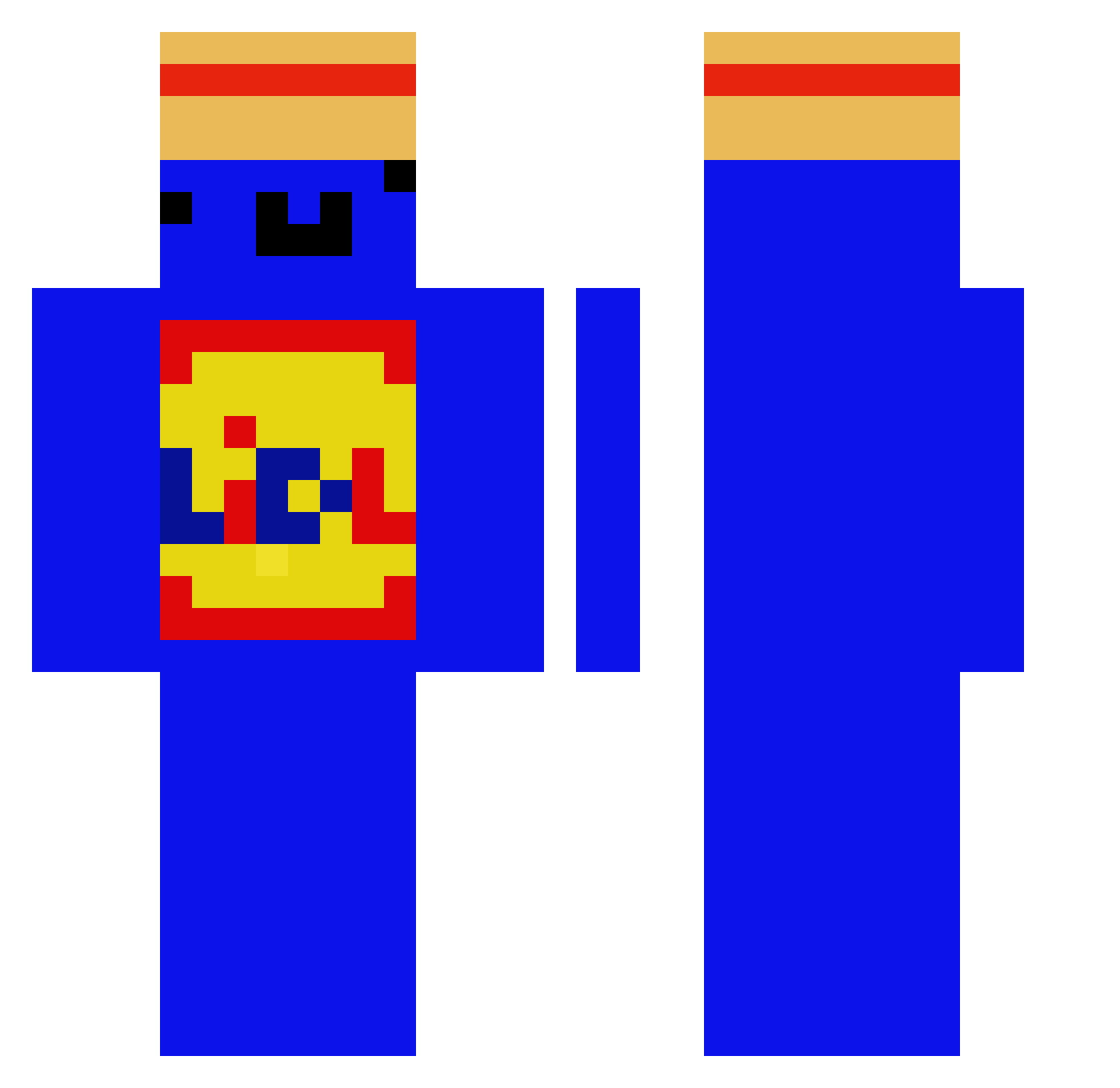 MonkeSlayer123 Minecraft skin, front and back view