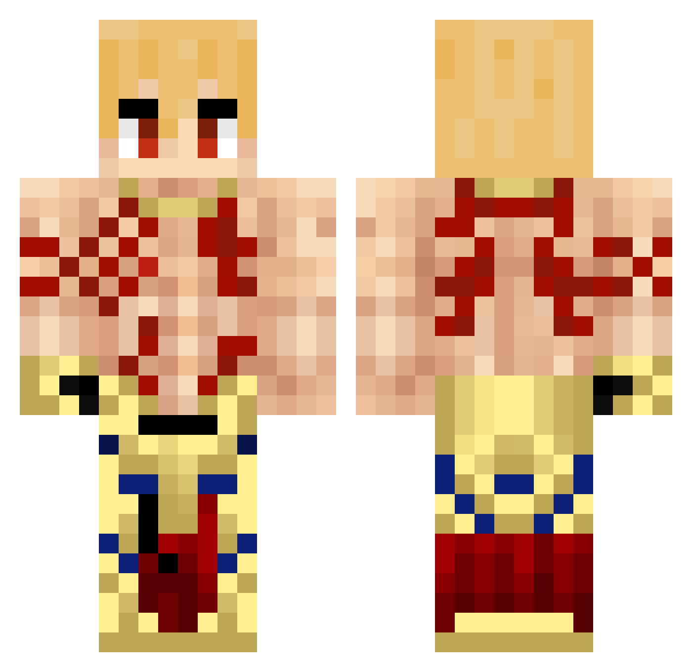 merhmerf Minecraft skin, front and back view