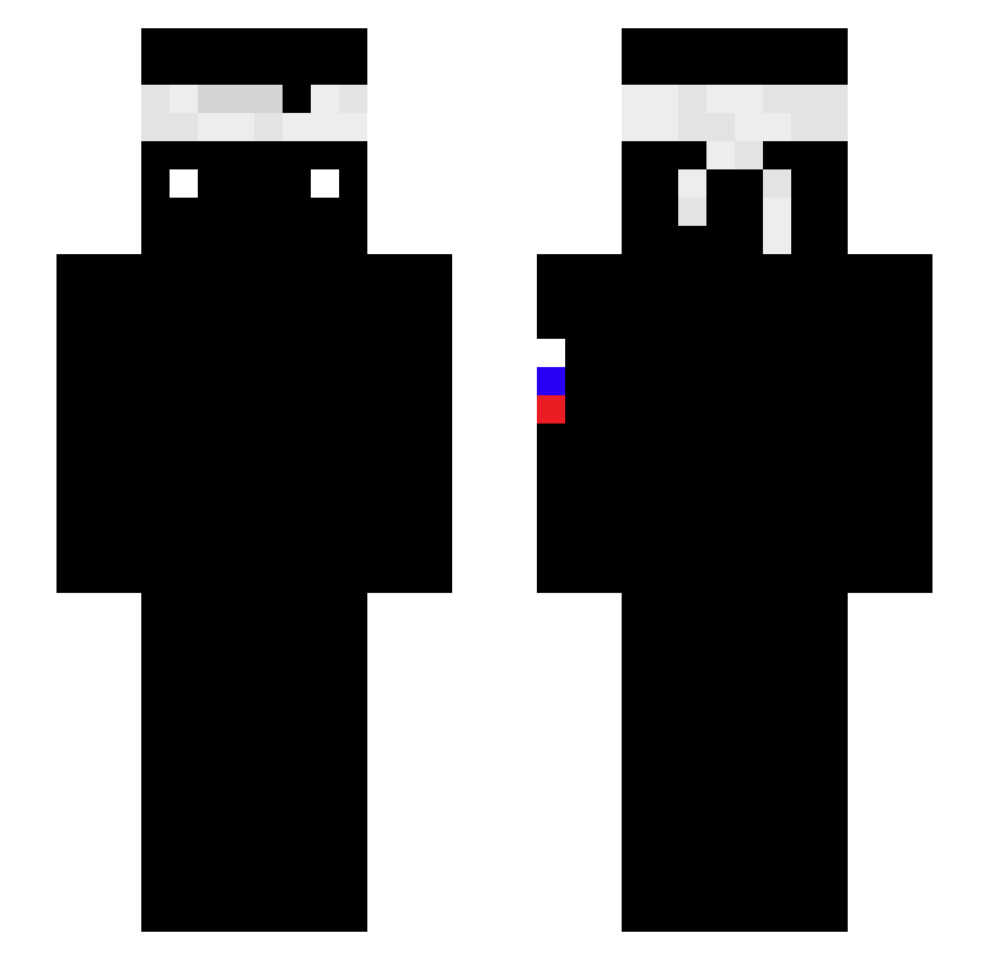 xrpks Minecraft skin, front and back view