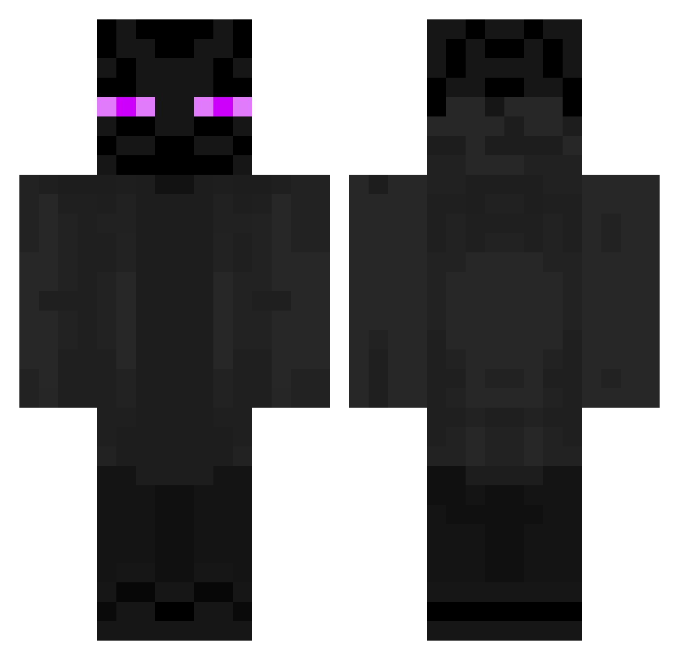 Wafflx Minecraft skin, front and back view