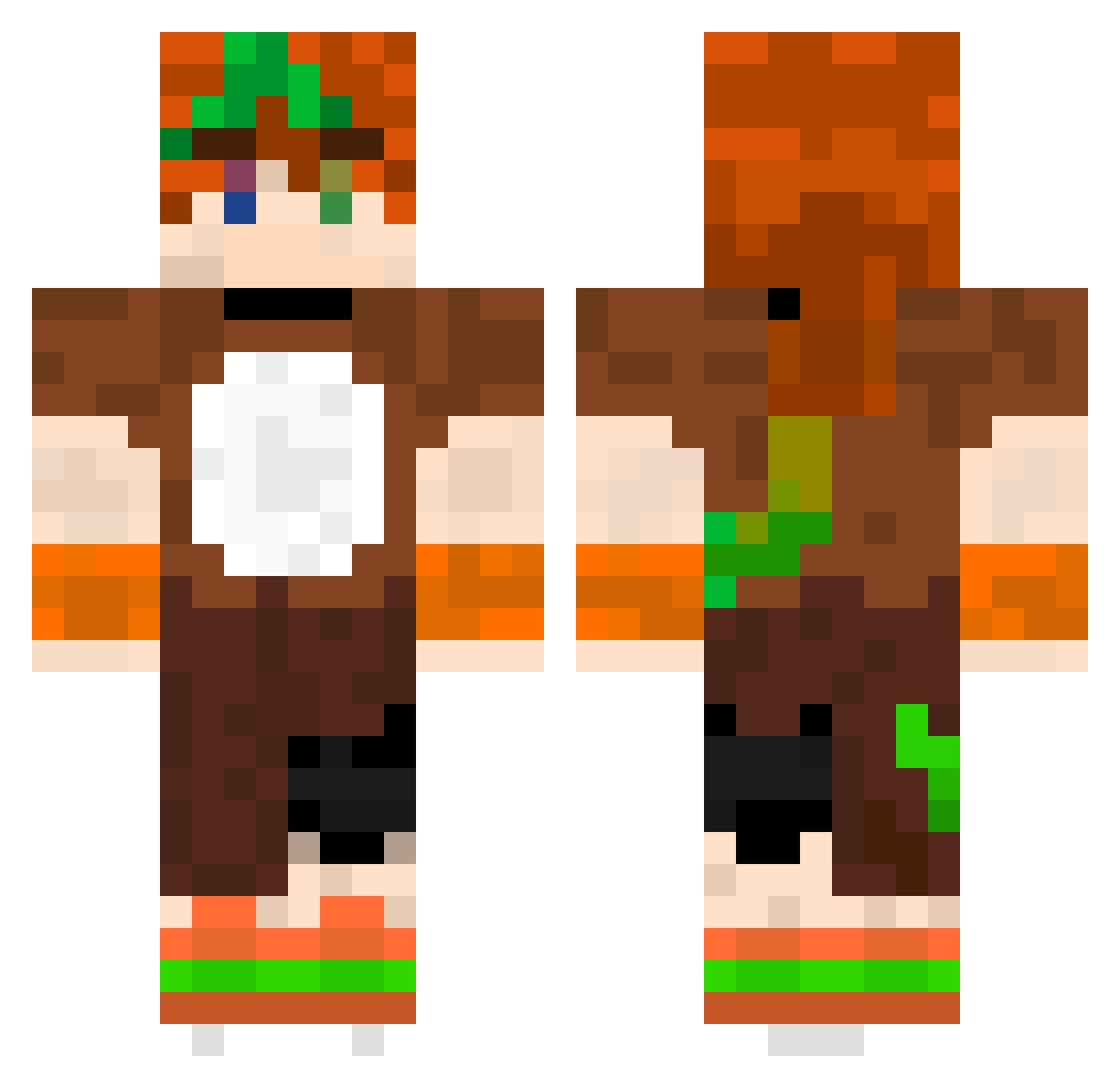 Sleutteu Minecraft skin, front and back view