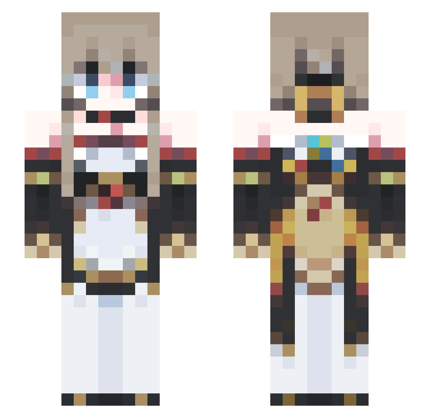 Optimon Minecraft skin, front and back view