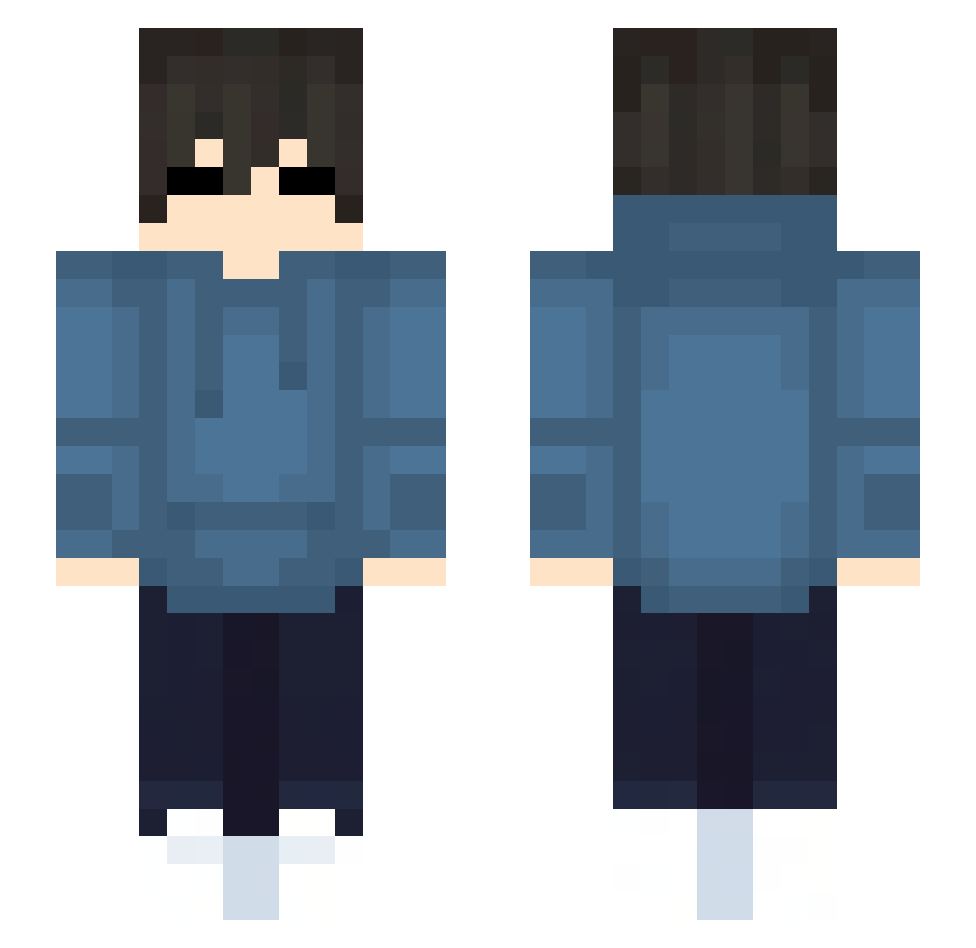 xAster_ Minecraft skin, front and back view