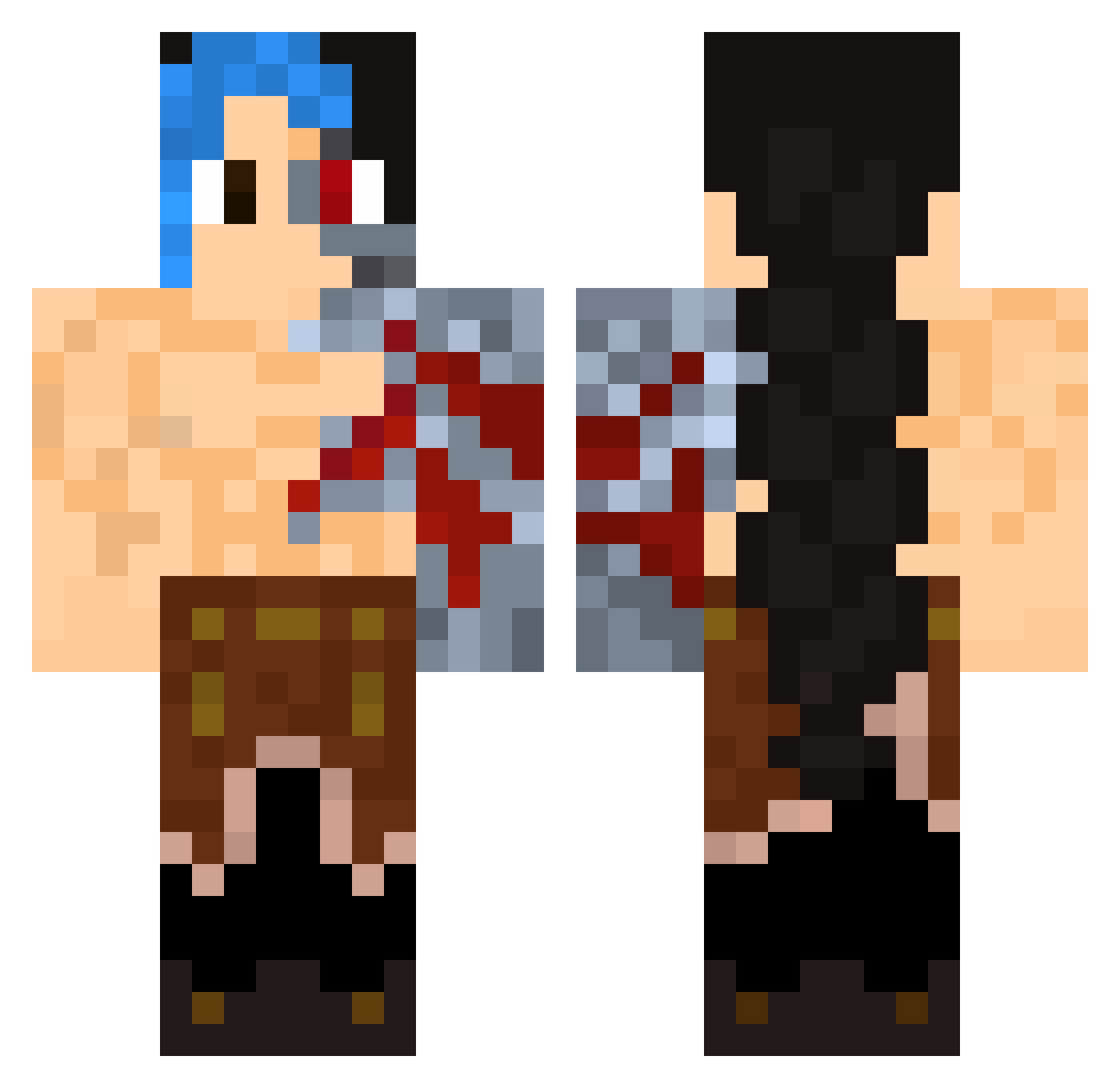 Swather Minecraft skin, front and back view