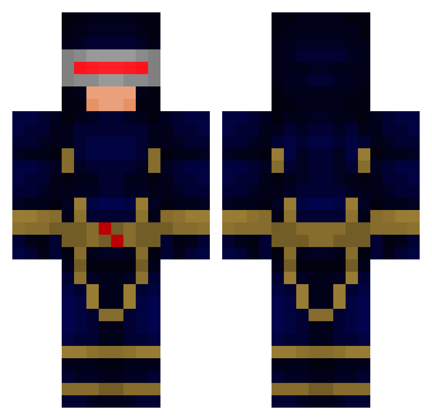 TheLaserBorne Minecraft skin, front and back view