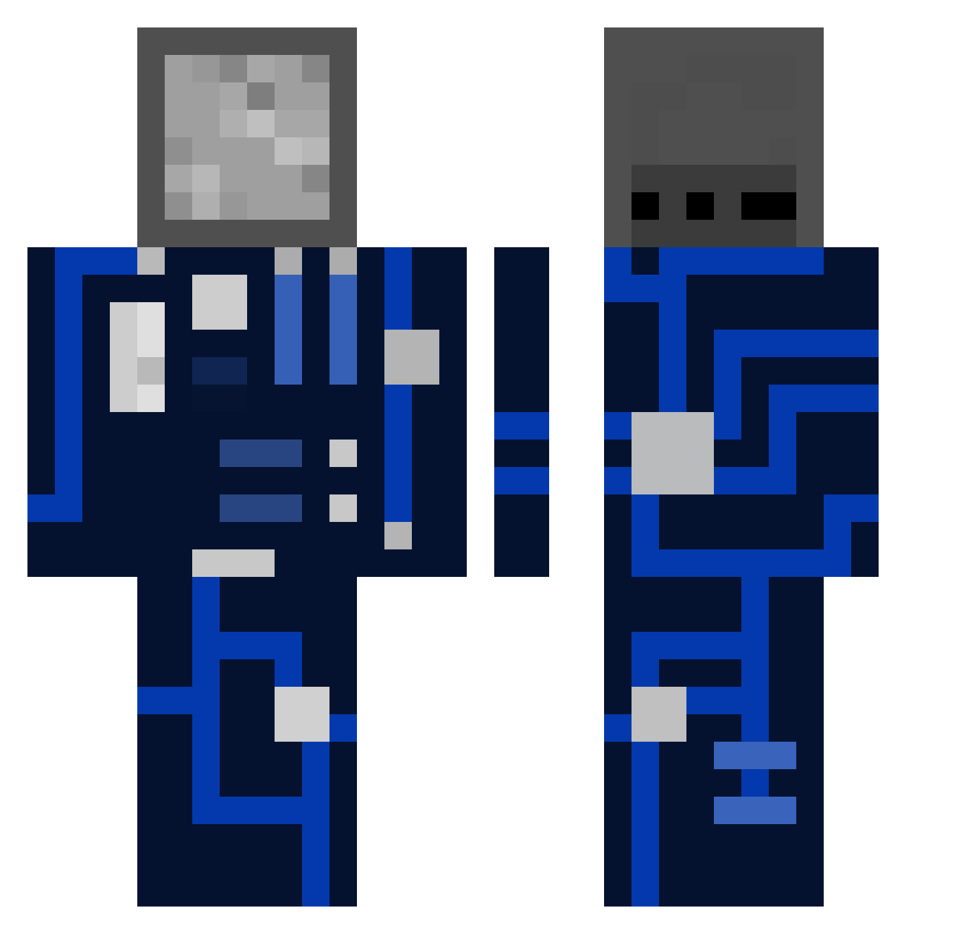 Whitin Minecraft skin, front and back view