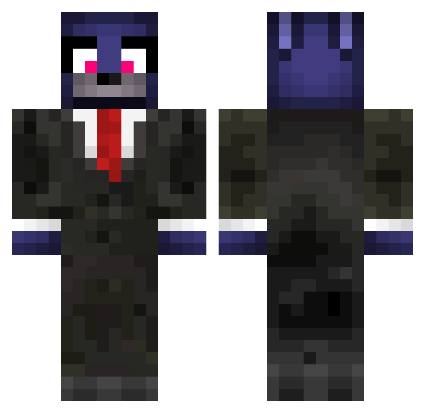 ASWDF Minecraft skin, front and back view