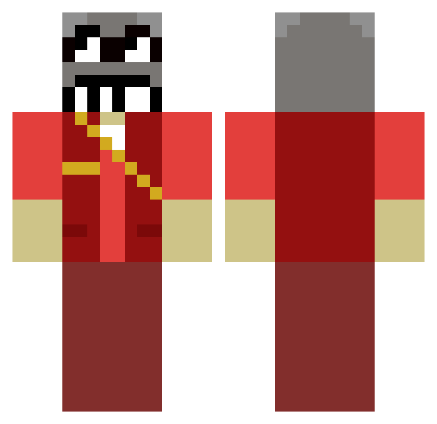 peanutseb Minecraft skin, front and back view