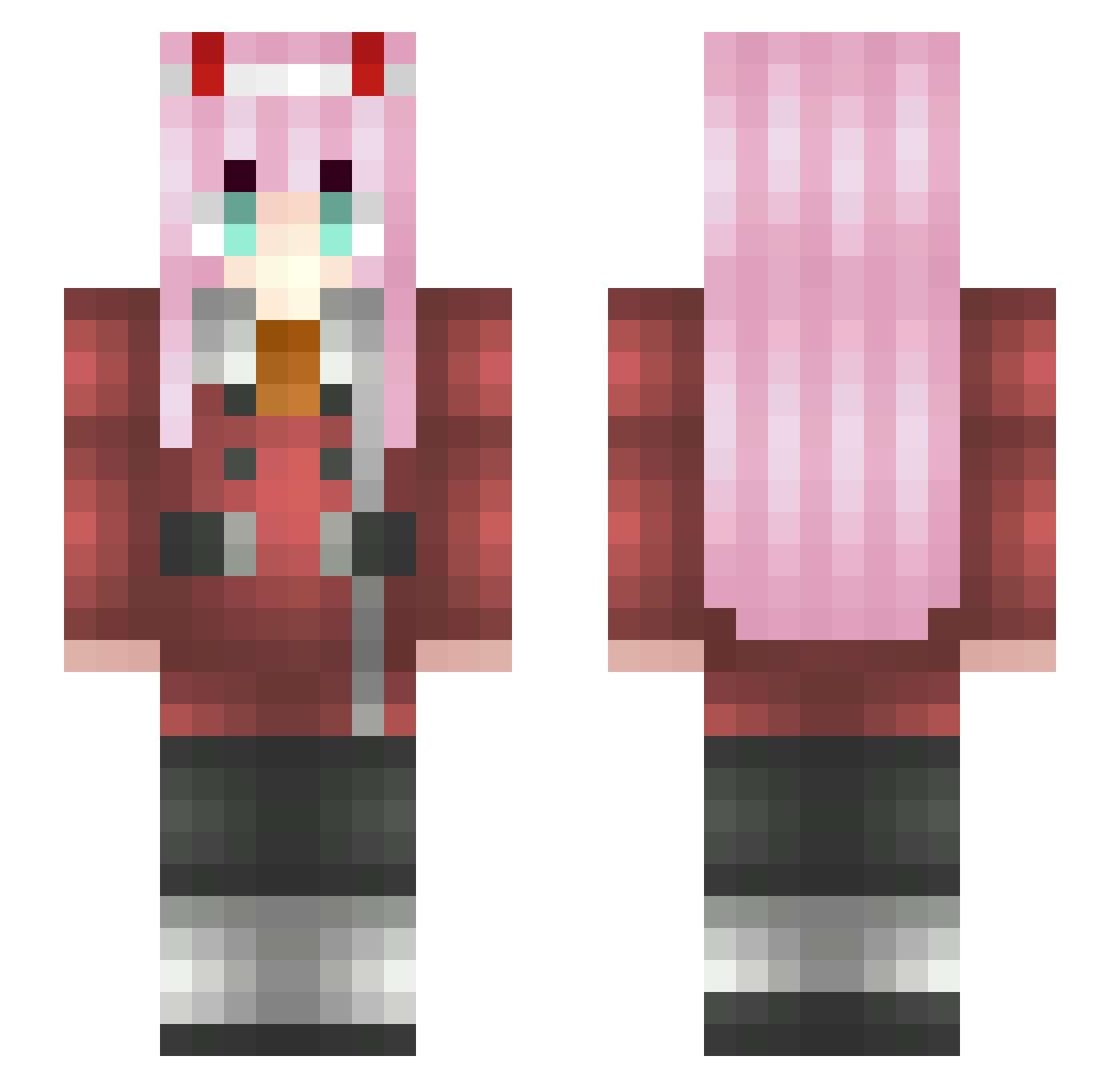 iam02 Minecraft skin, front and back view