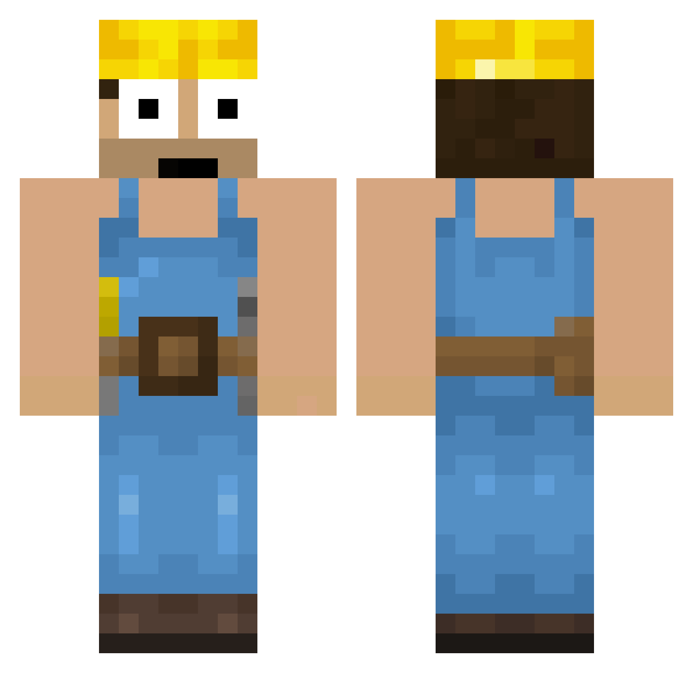Bates Minecraft skin, front and back view