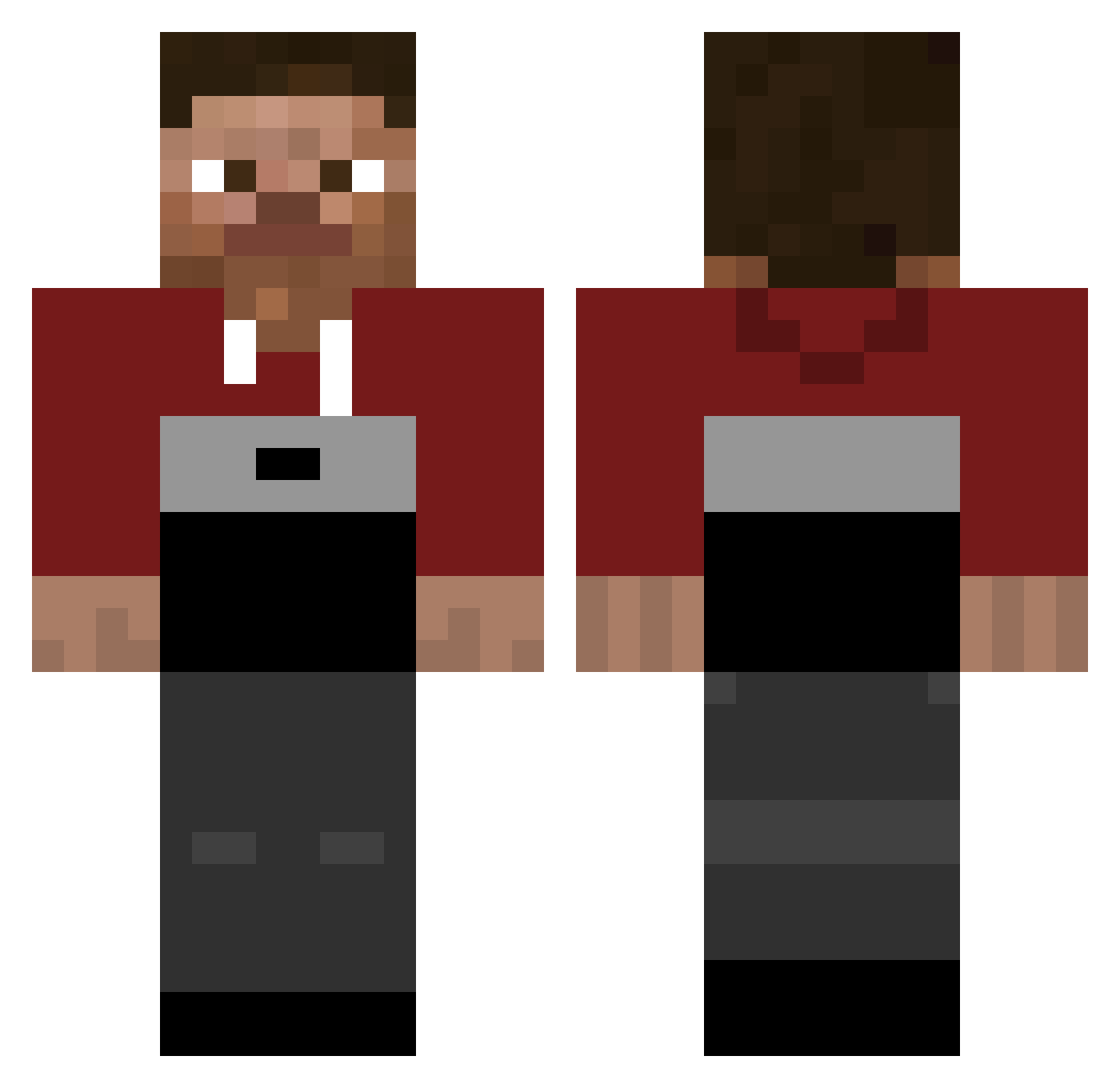 samyy Minecraft skin, front and back view