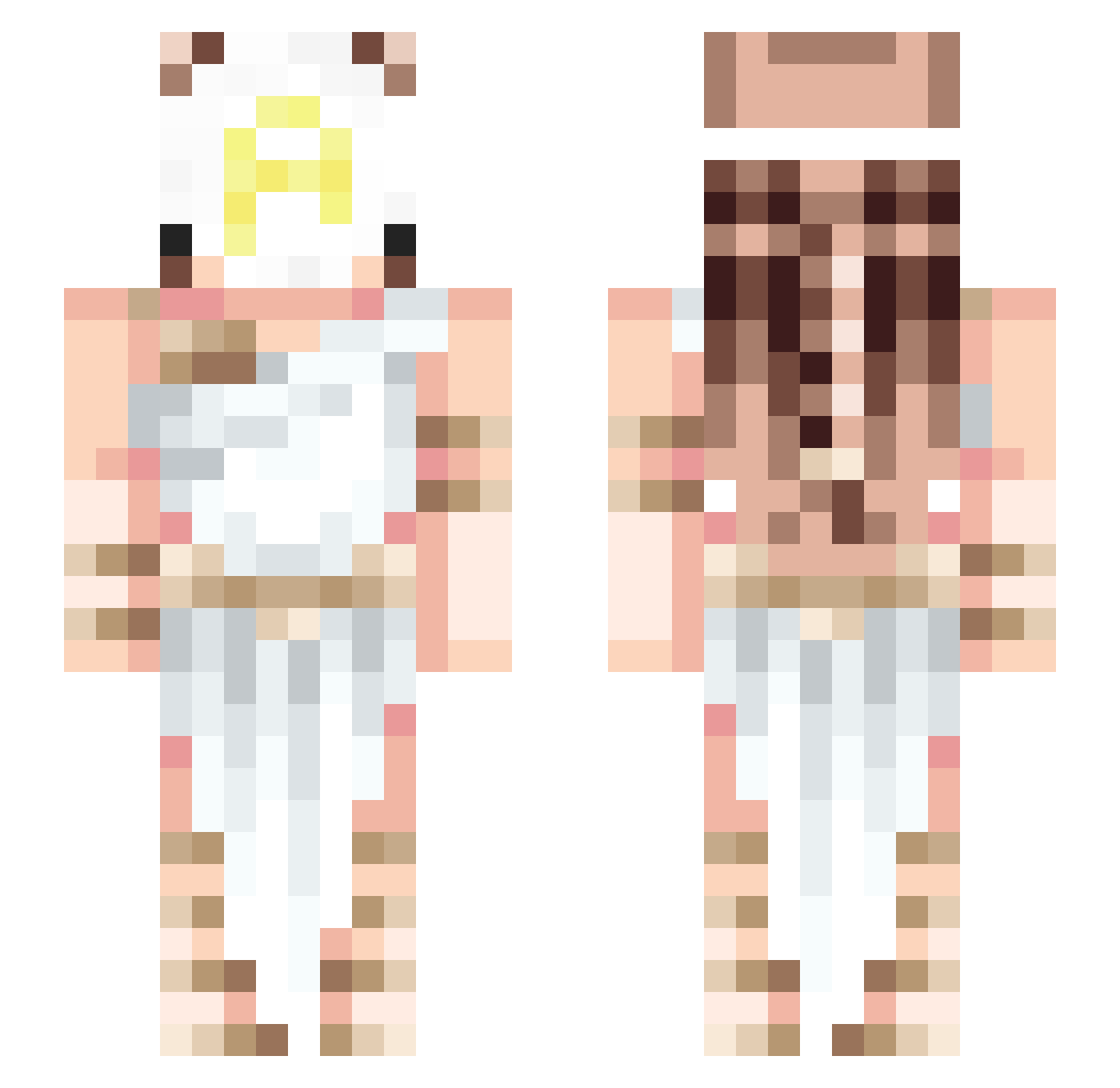 Godlikeness Minecraft skin, front and back view