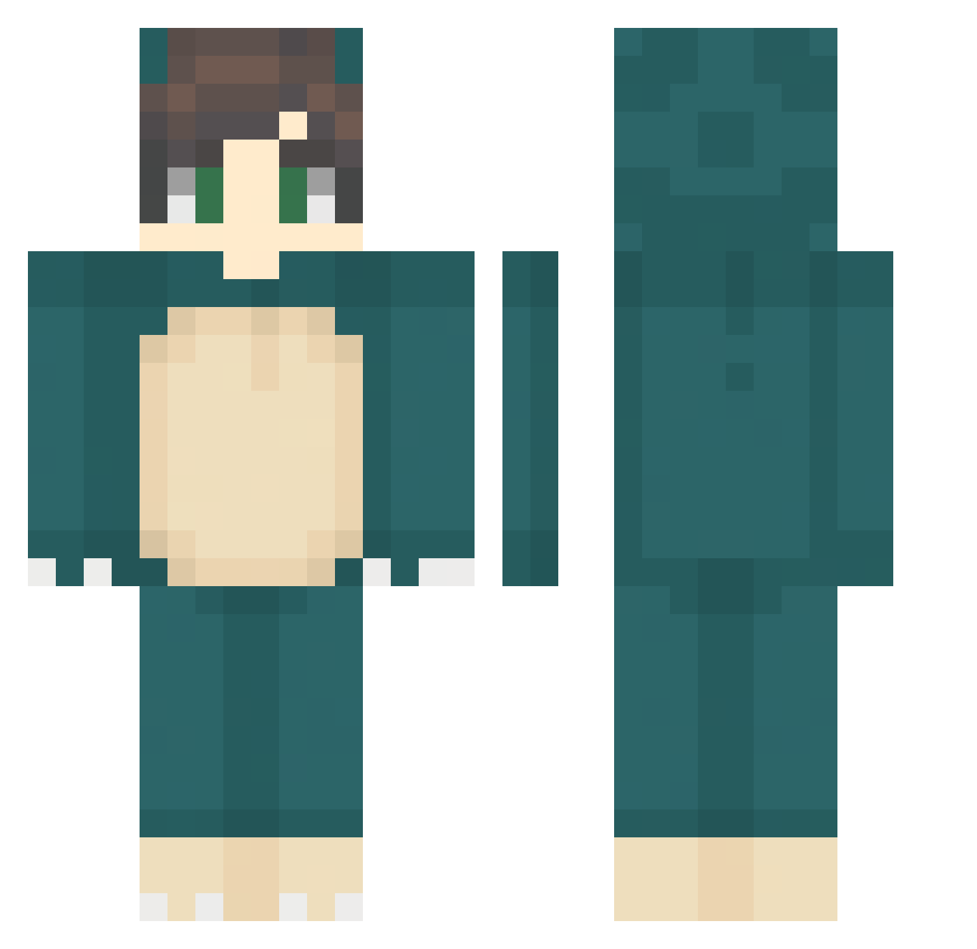 broowly Minecraft skin, front and back view