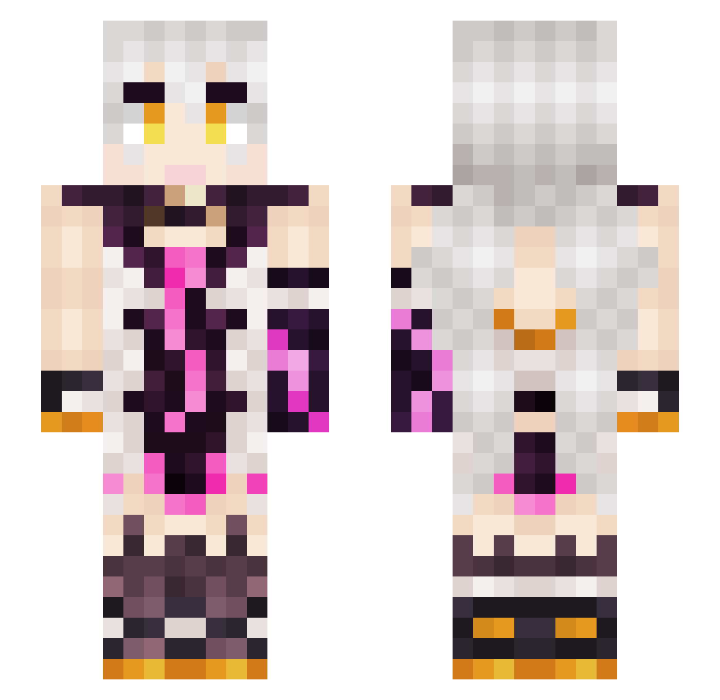 tzimu Minecraft skin, front and back view