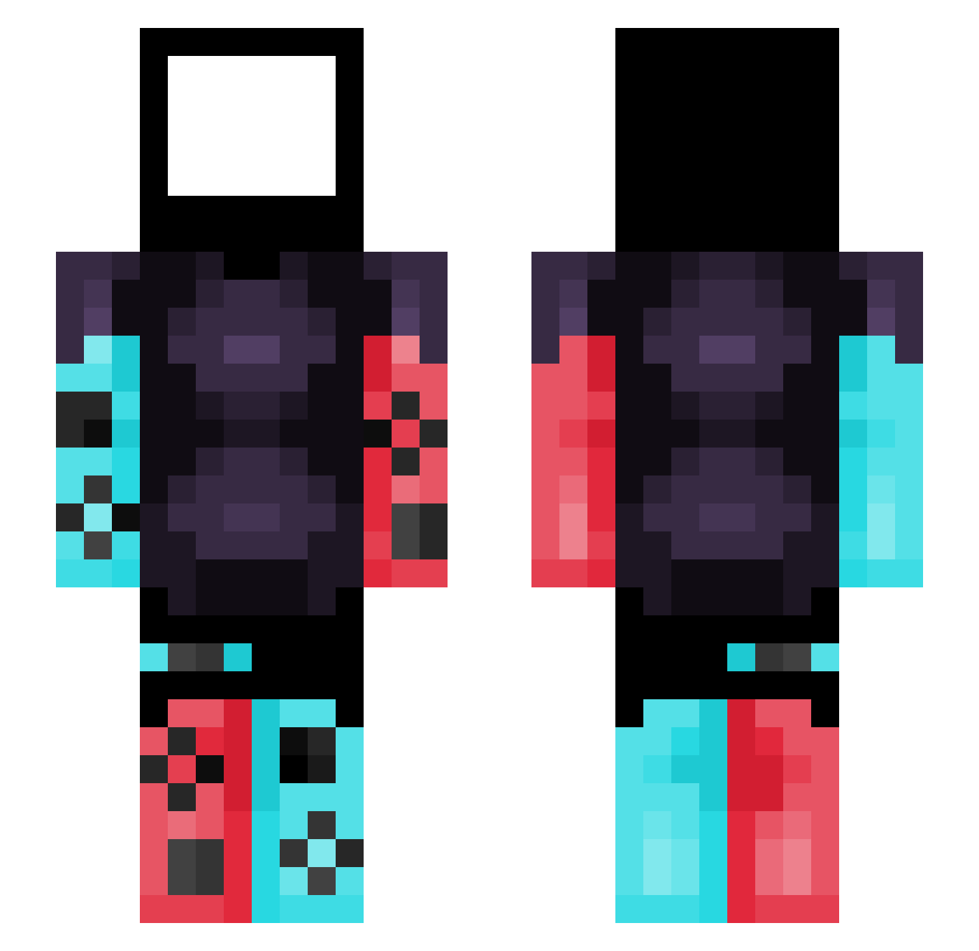 BlueBullexD Minecraft skin, front and back view