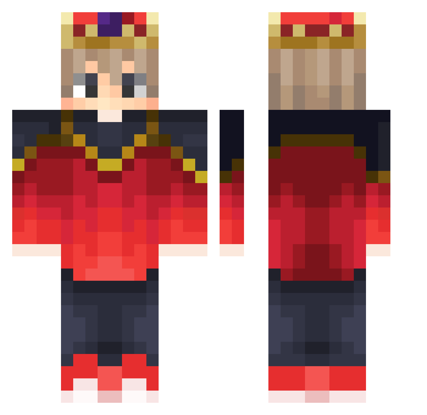 Silvalux Minecraft skin, front and back view