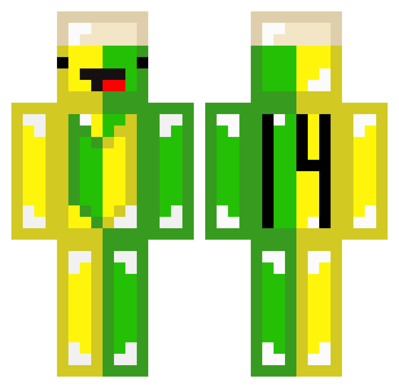 1iiv Minecraft skin, front and back view