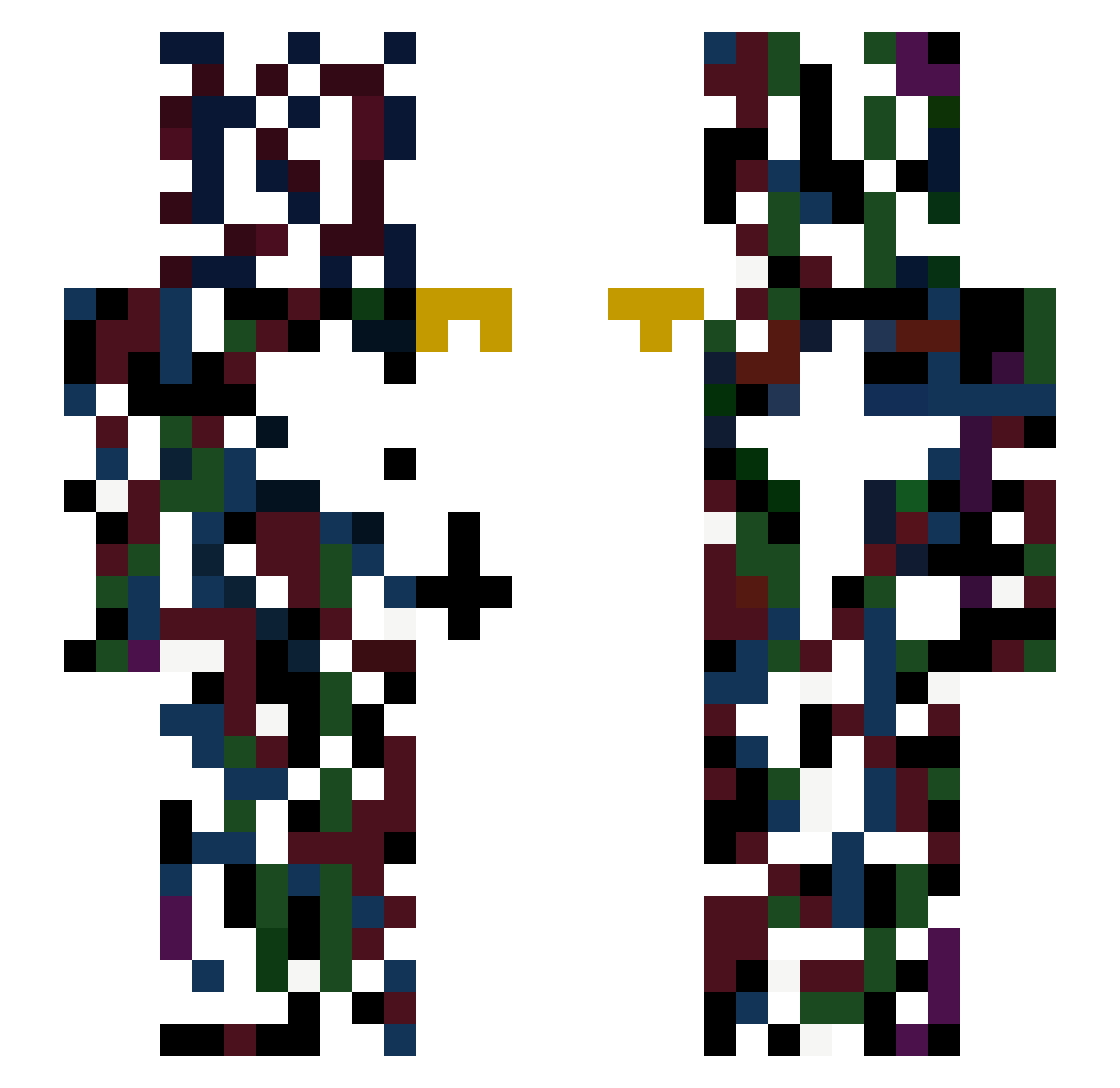 Septumal Minecraft skin, front and back view
