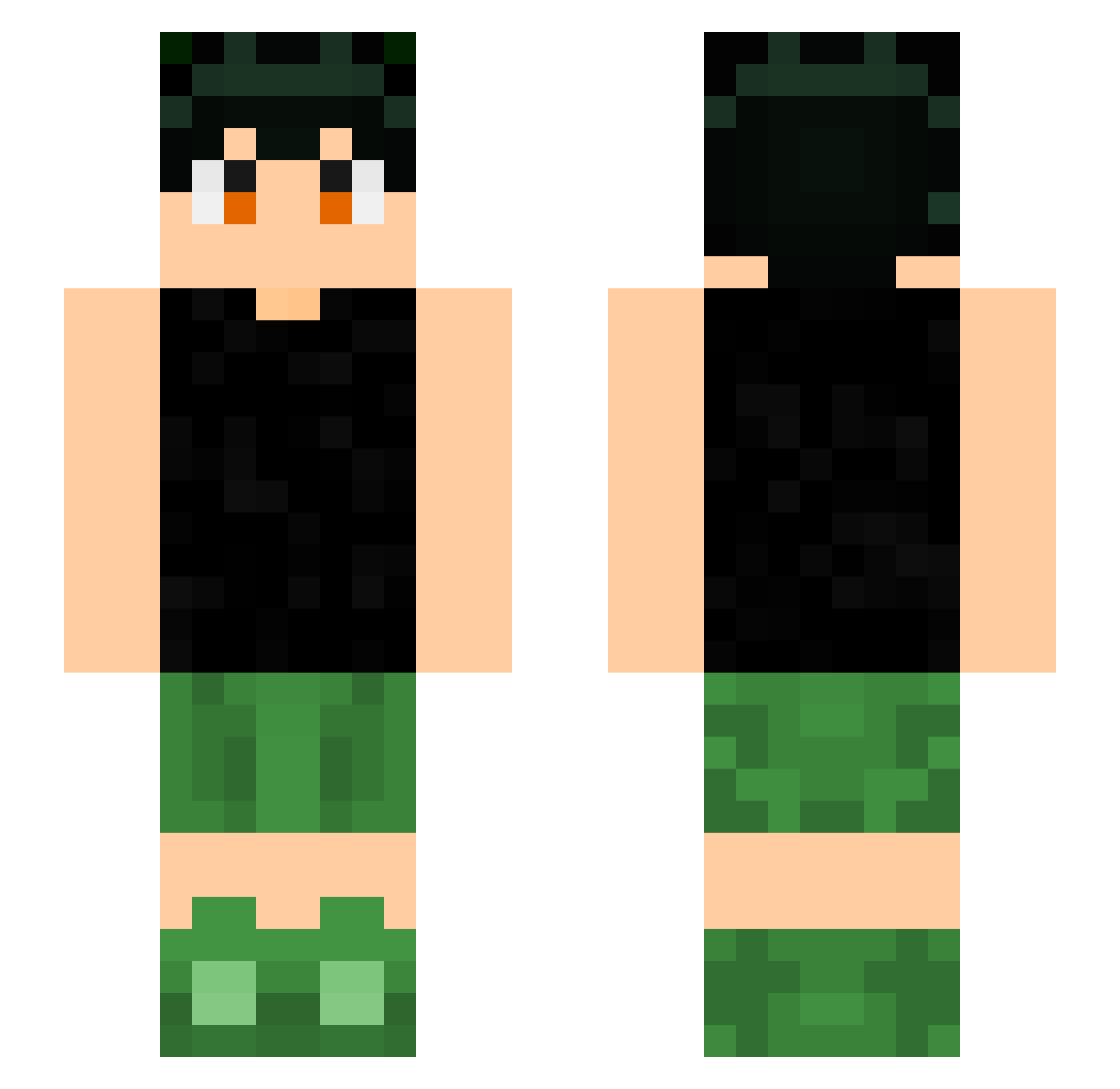 mugzin Minecraft skin, front and back view