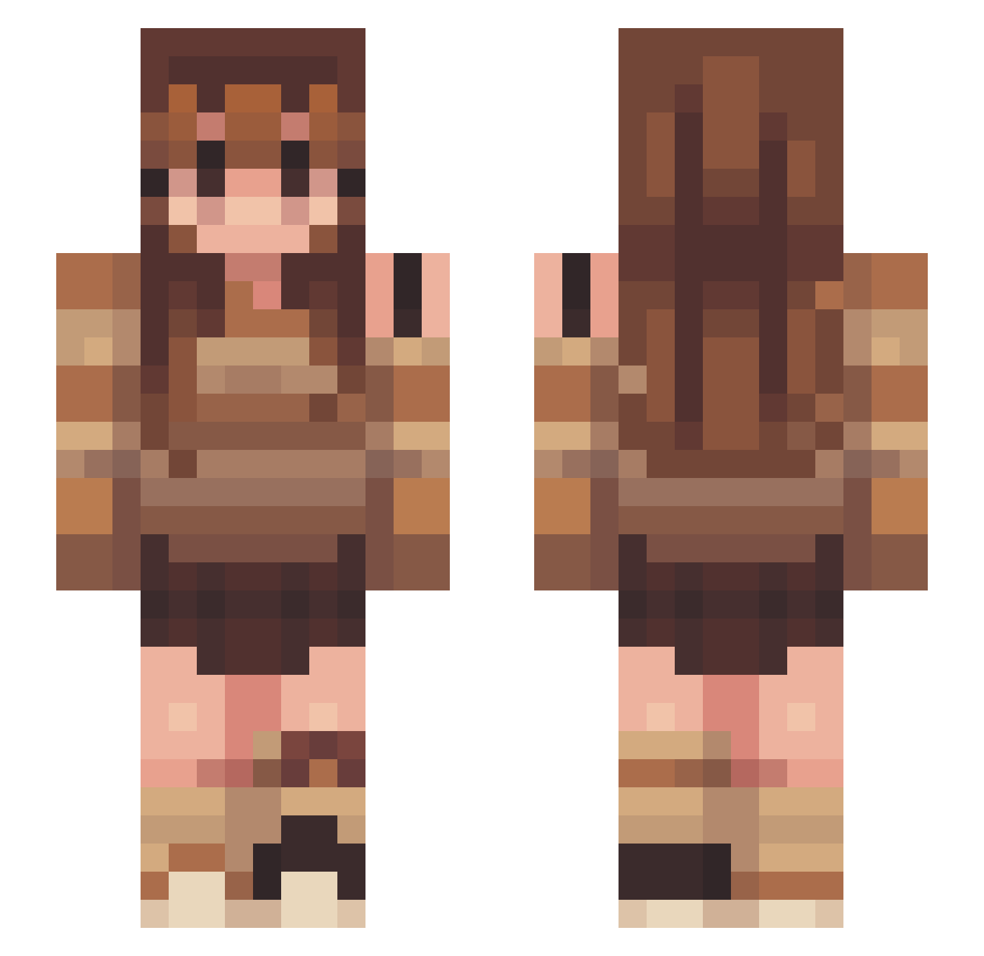 TrueEvergreen Minecraft skin, front and back view