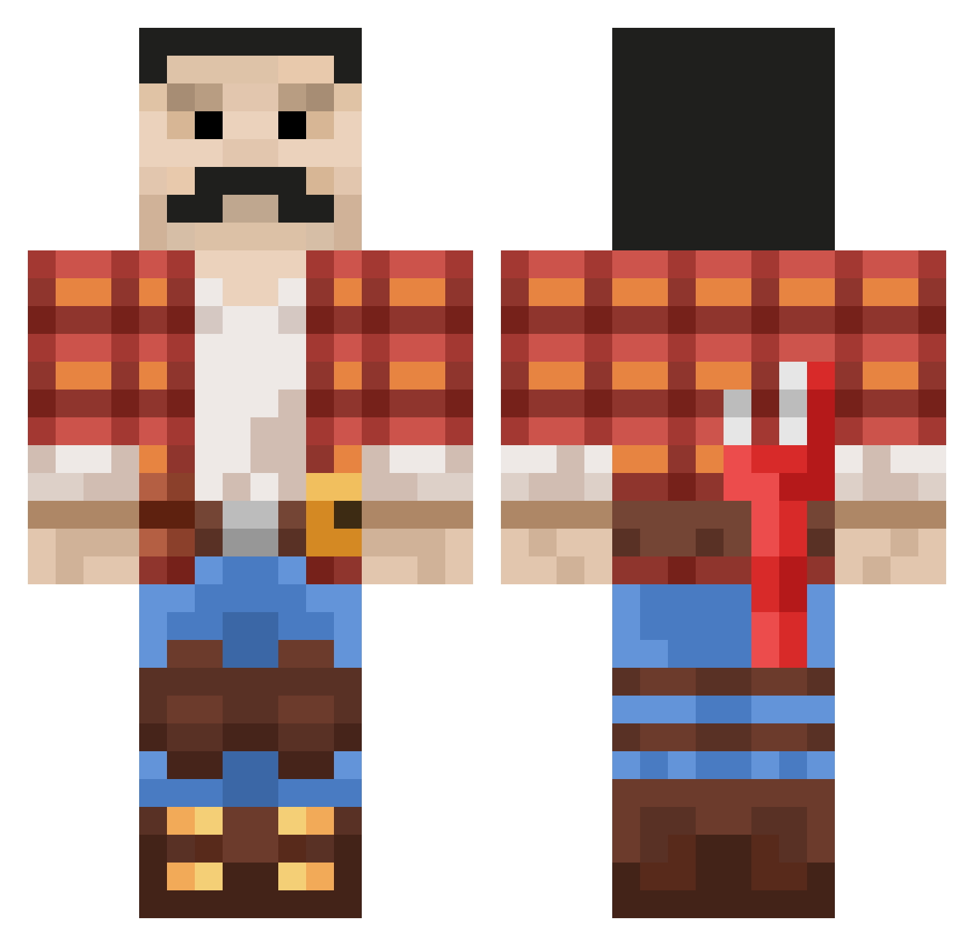 CapnMcKittyPants Minecraft skin, front and back view