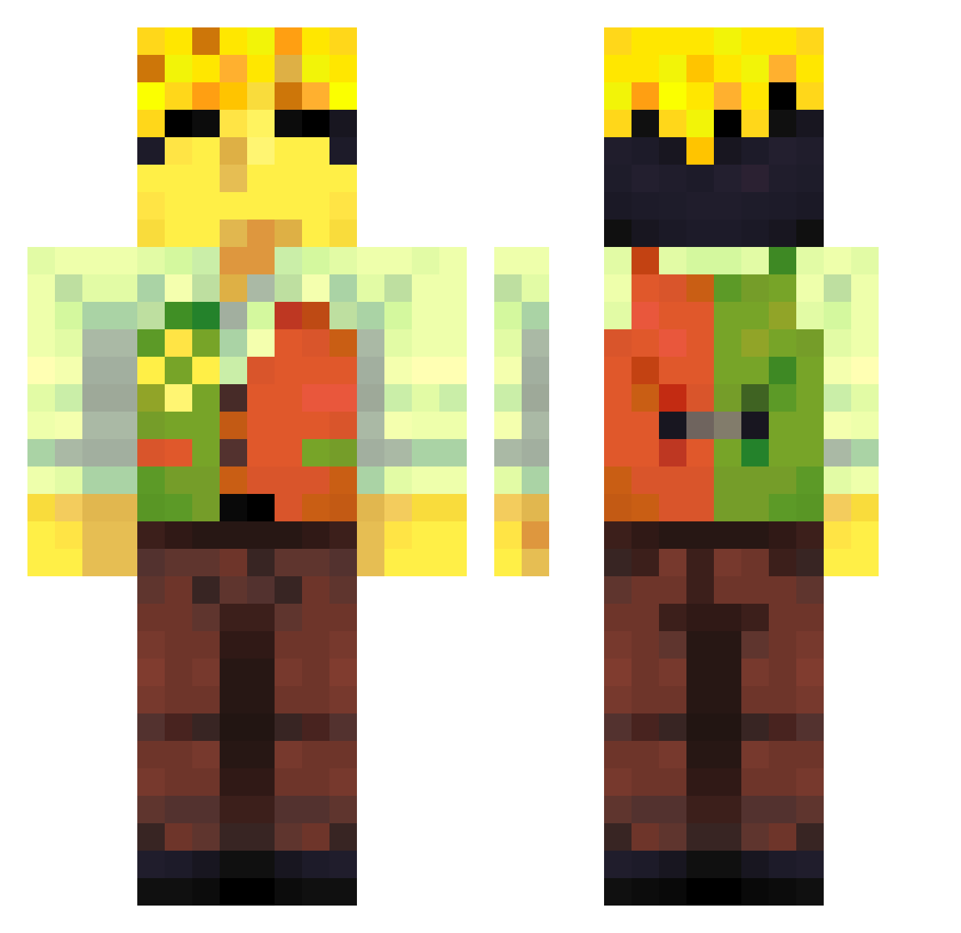 Bench_01 Minecraft skin, front and back view