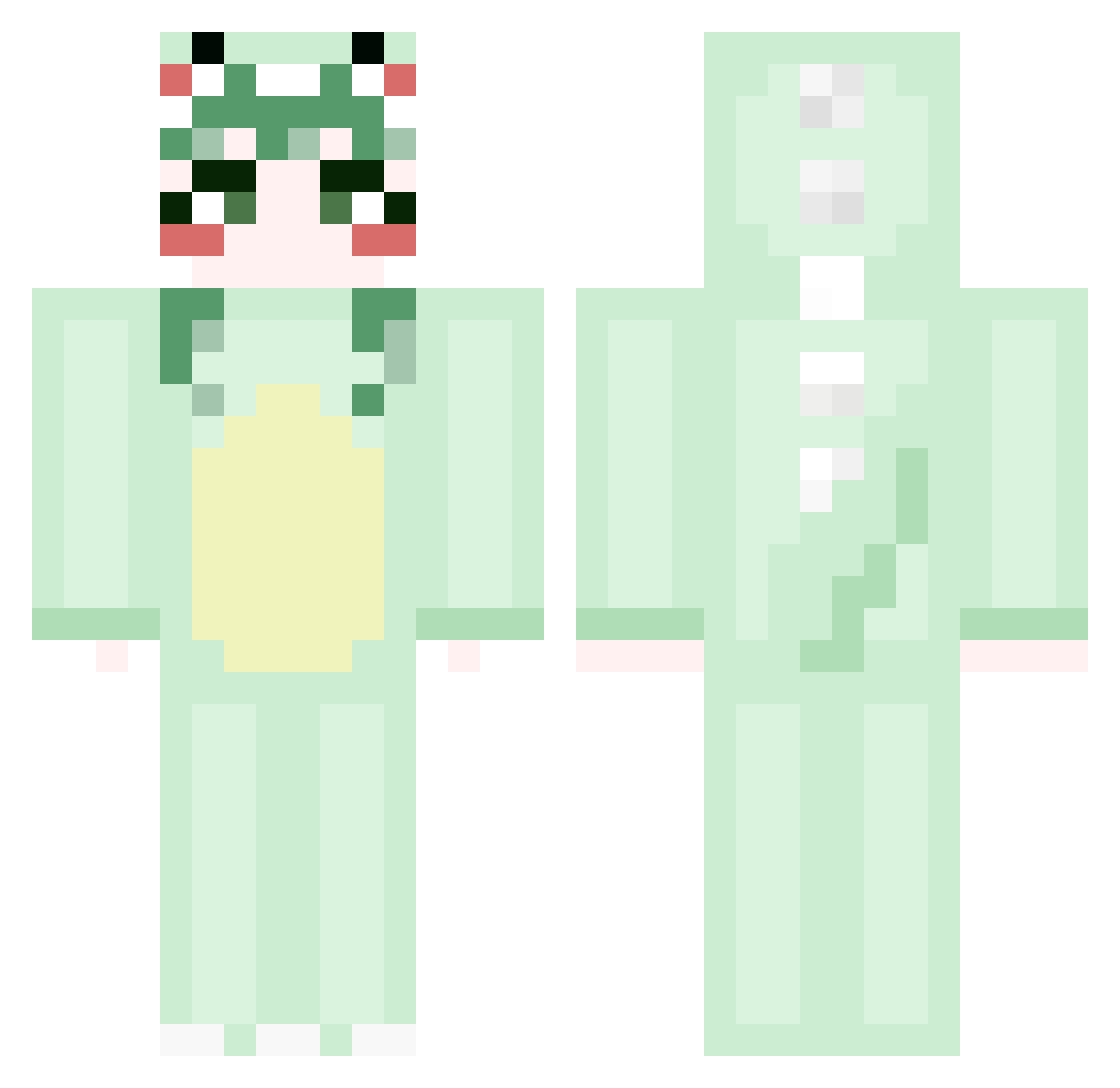 TactileFire Minecraft skin, front and back view