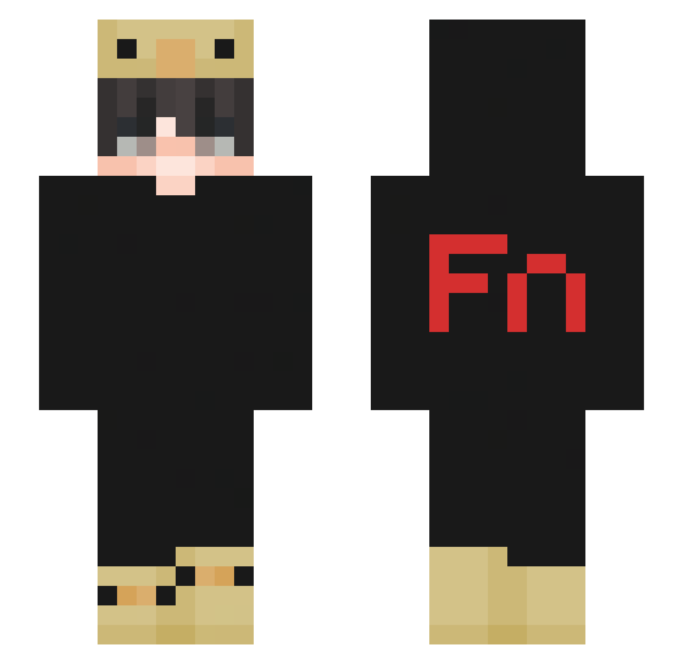 OzayGG Minecraft skin, front and back view