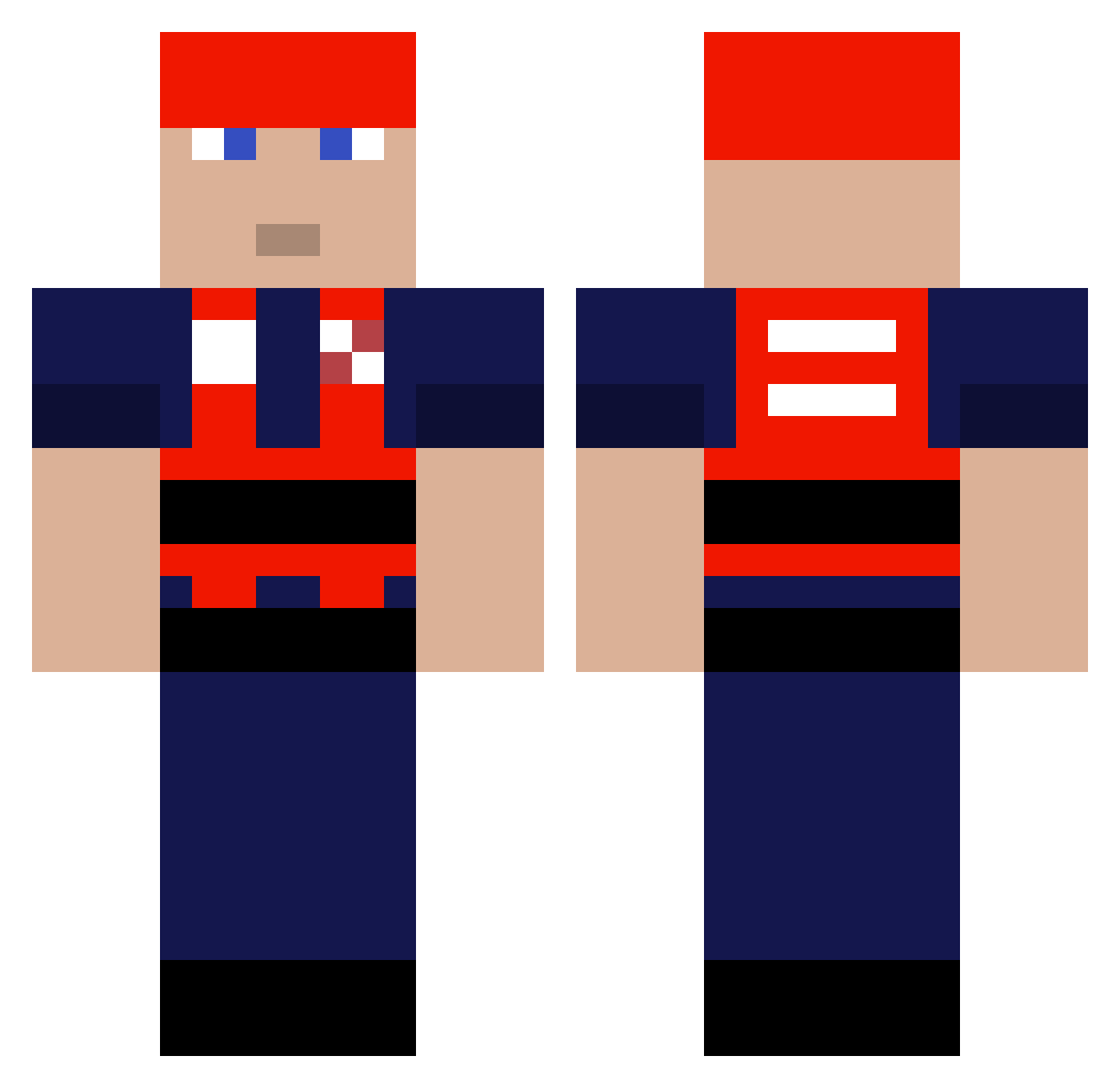Cowherb Minecraft skin, front and back view