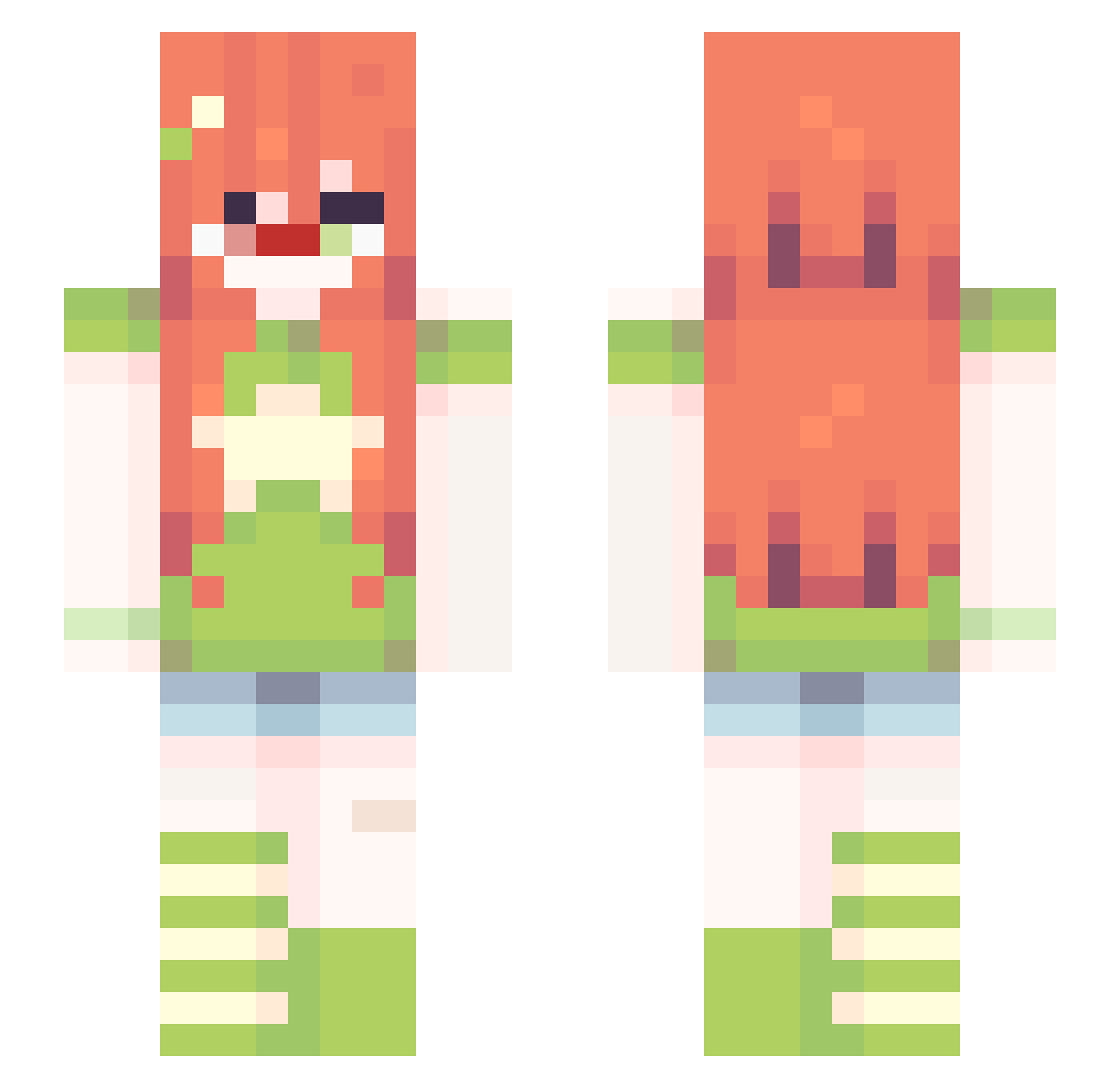 cursedmu Minecraft skin, front and back view