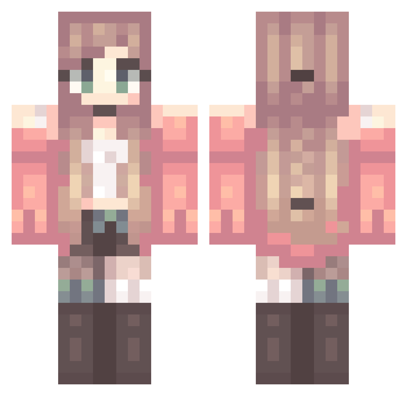 clfqqq Minecraft skin, front and back view