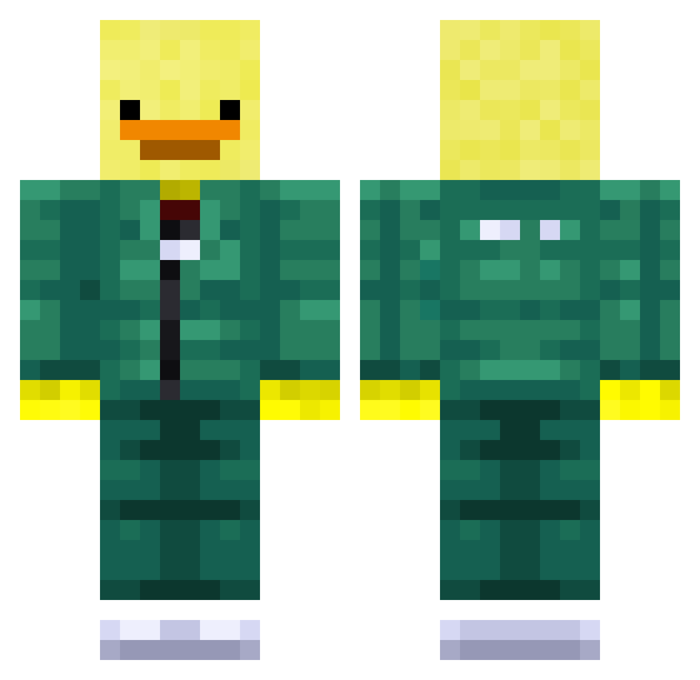 xaritos Minecraft skin, front and back view
