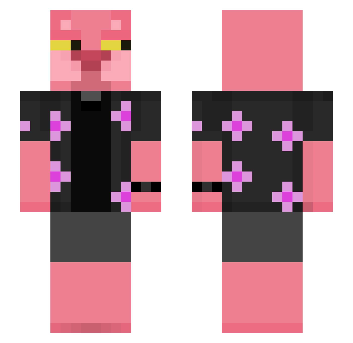 predictNodrugs Minecraft skin, front and back view