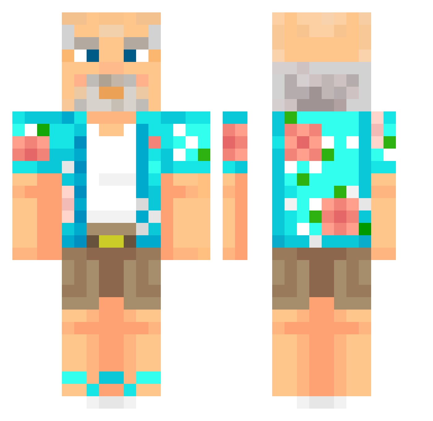 CBWitton Minecraft skin, front and back view